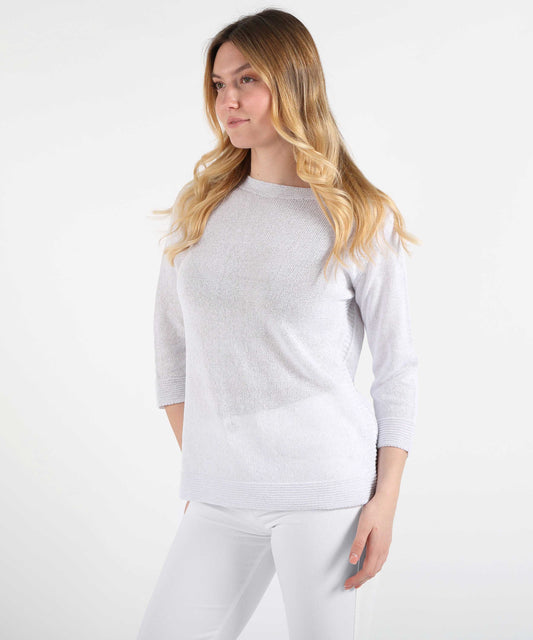 VOLPATO 3/4 Sleeve Pullover with Contrast Details