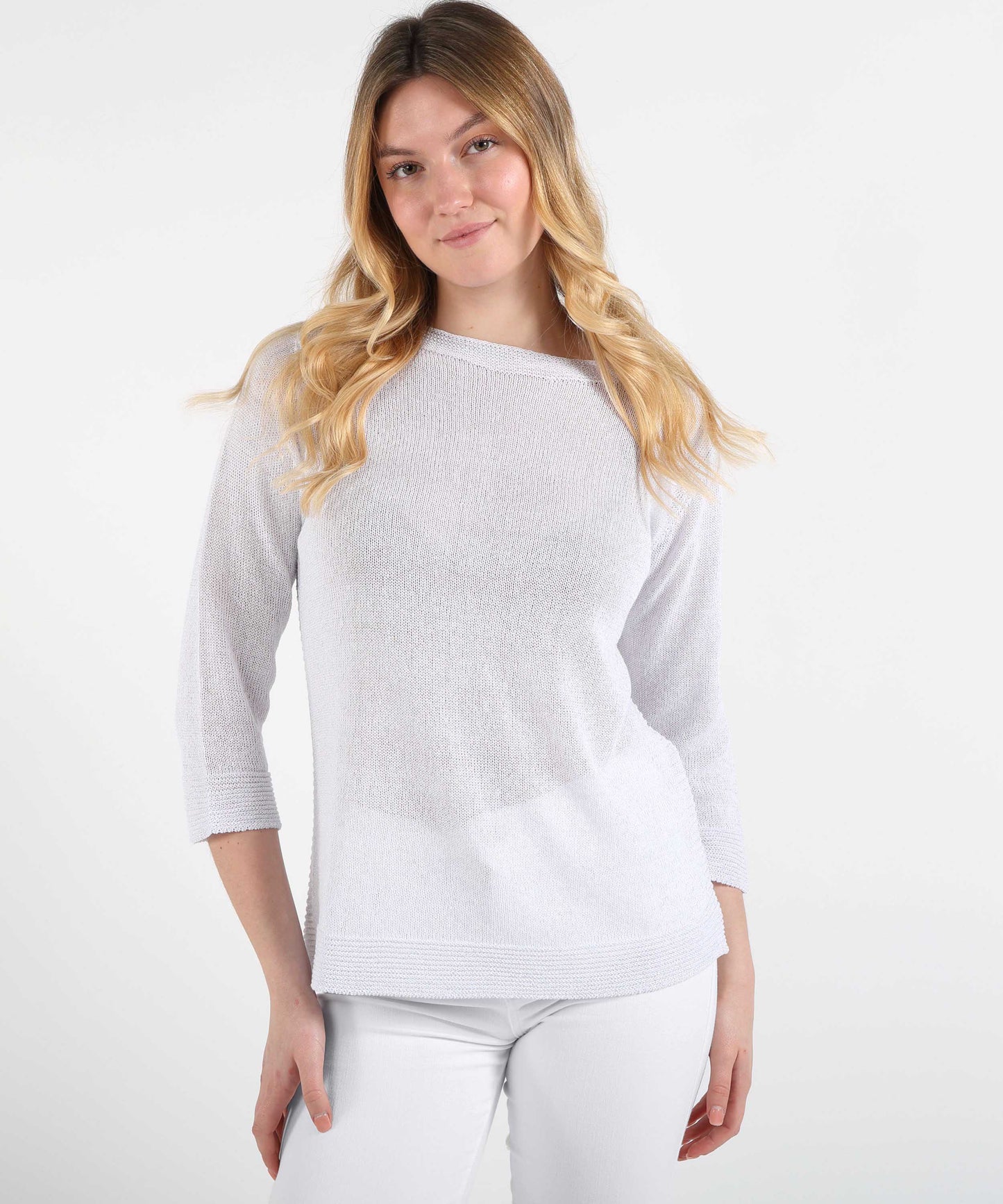 VOLPATO 3/4 Sleeve Pullover with Contrast Details