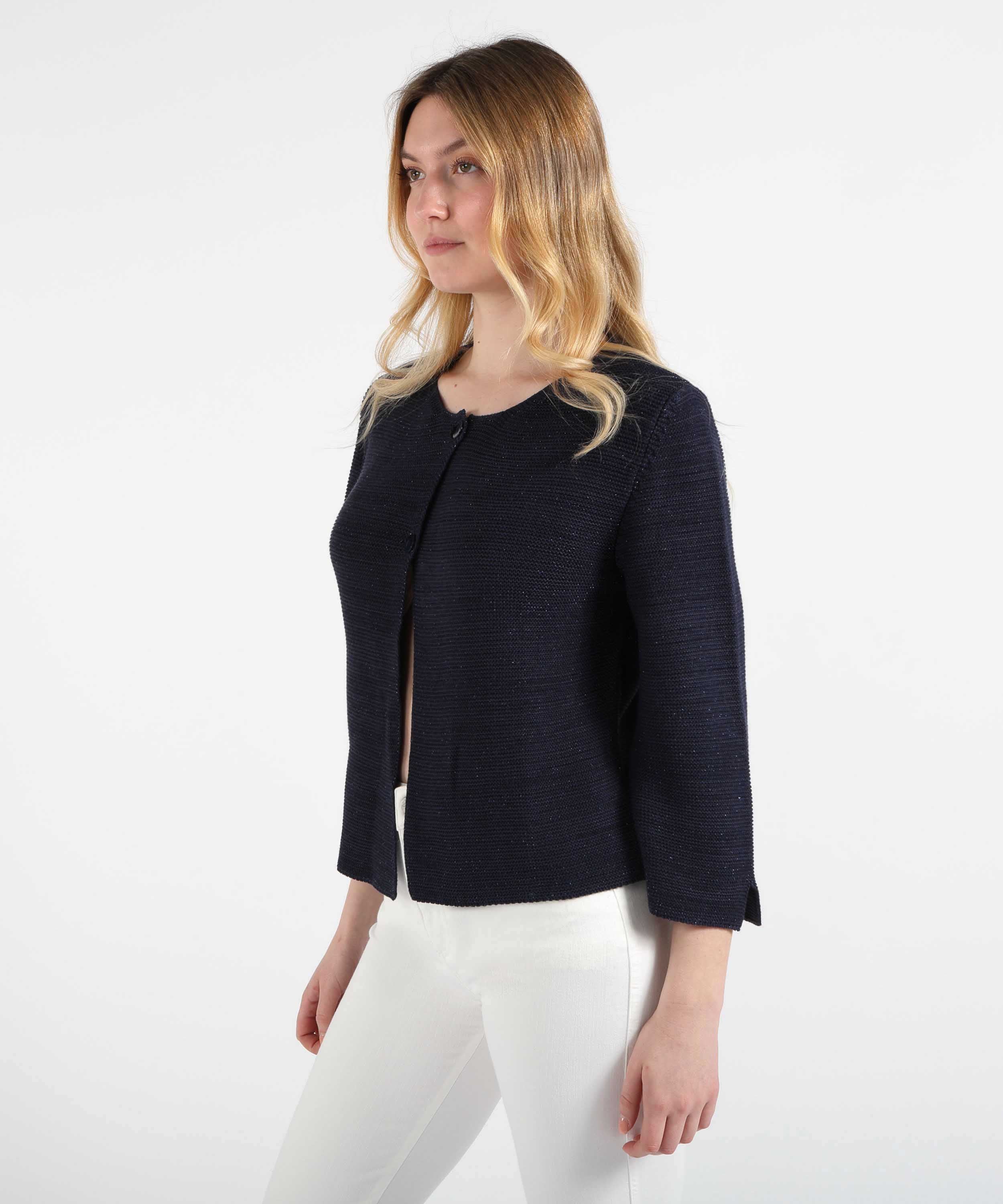Cardigans VOLPATO Buttoned Knit Cardigan Blu | VOLPATO