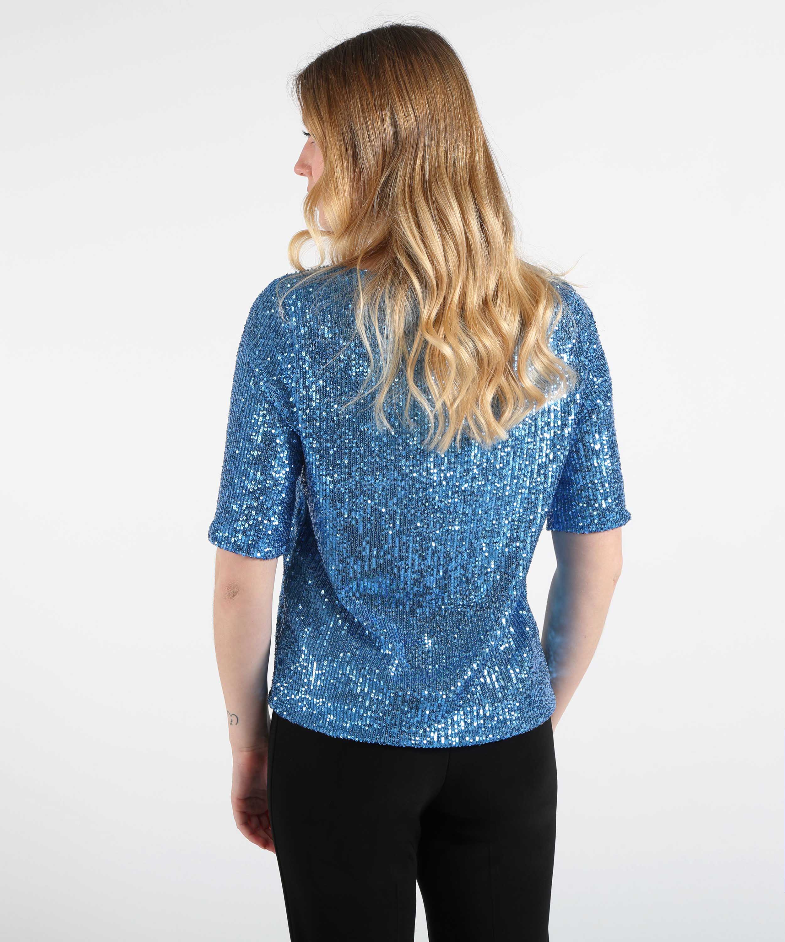 T-shirts VOLPATO Sequin T-Shirt Azzurro | VOLPATO