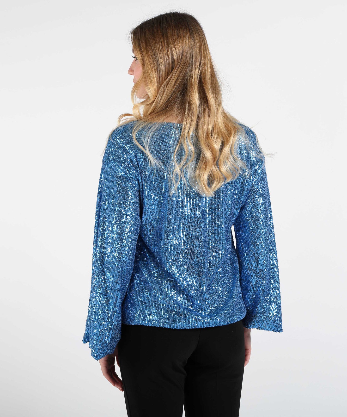 VOLPATO Maglia a Maniche Lunghe a Pipistrello con Paillettes