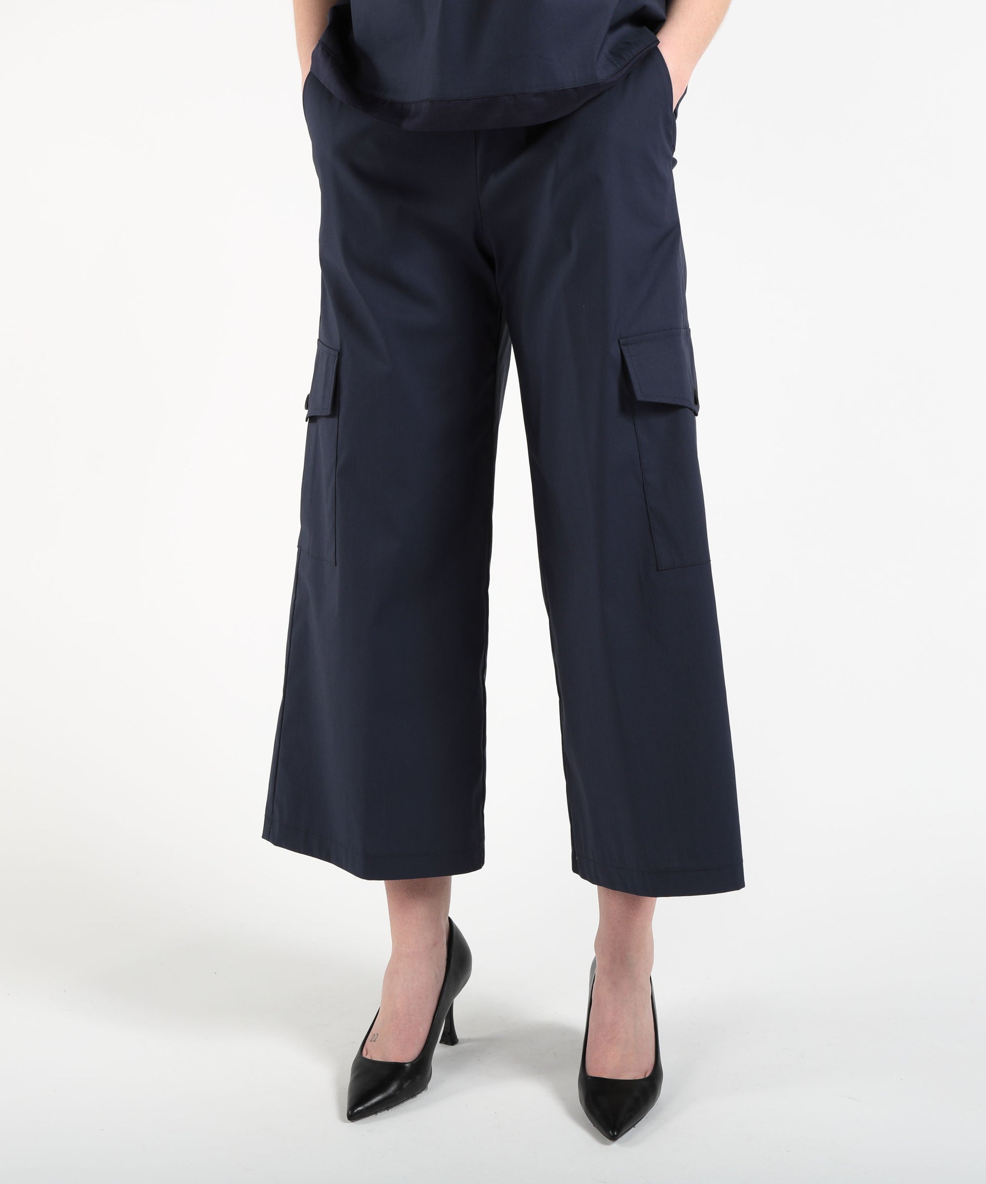 Trousers VOLPATO Soft Wide-Leg Pants Blu | VOLPATO