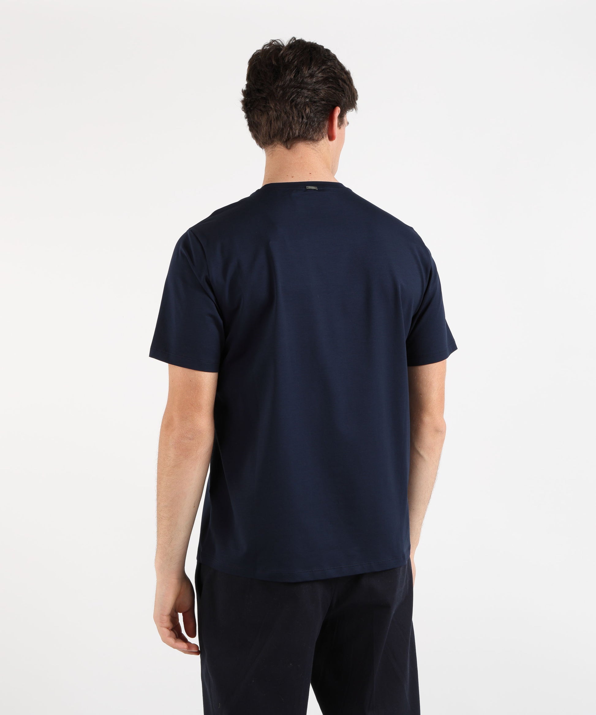 T-shirts HERNO Superfine stretch cotton T-shirt Blu | HERNO