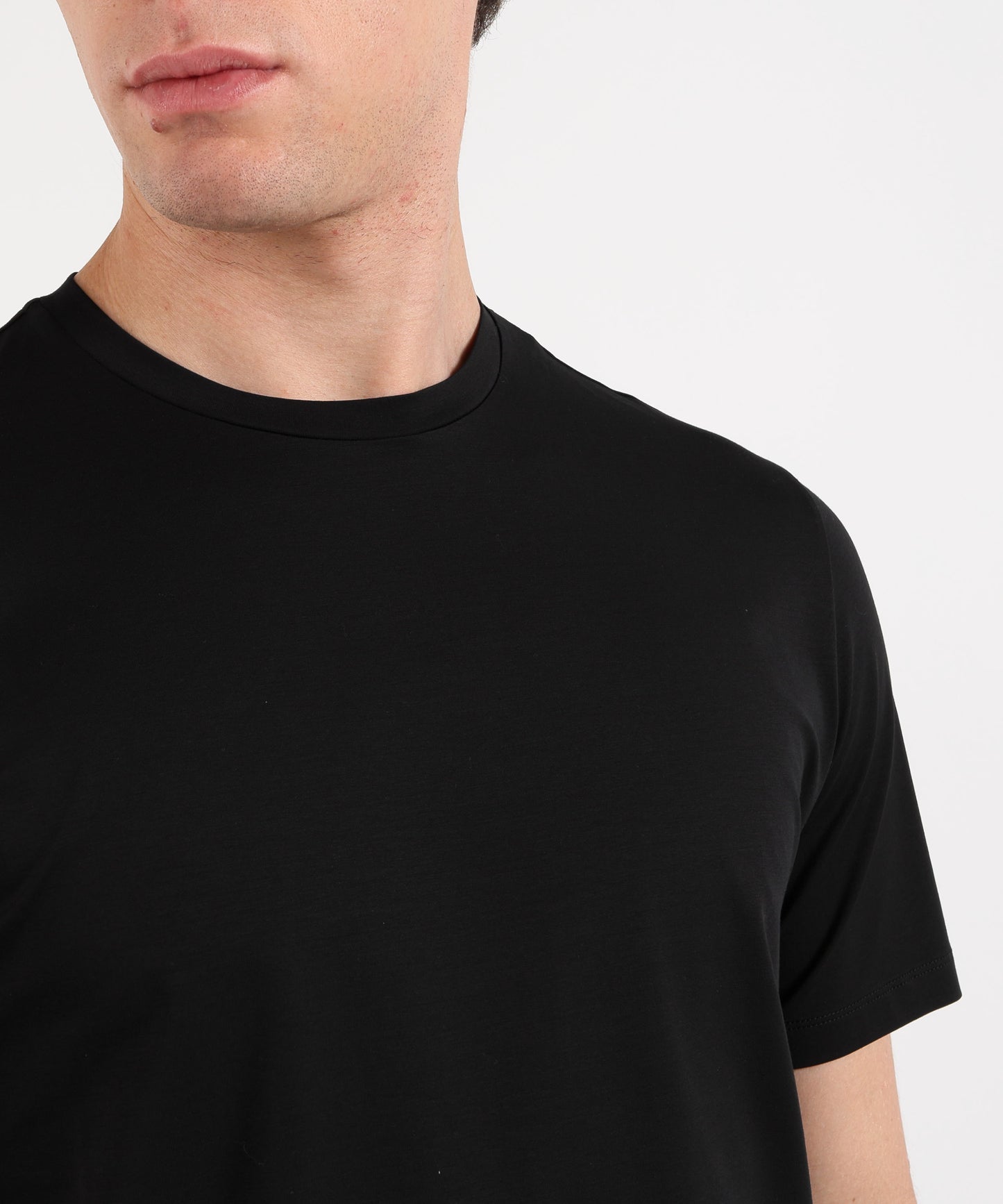 HERNO T-SHIRT IN SUPERFINE COTTON STRETCH