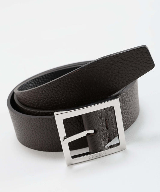 Belts ORCIANI Reversible Saffiano Double leather belt, 3.5 cm Ebano/ner | ORCIANI