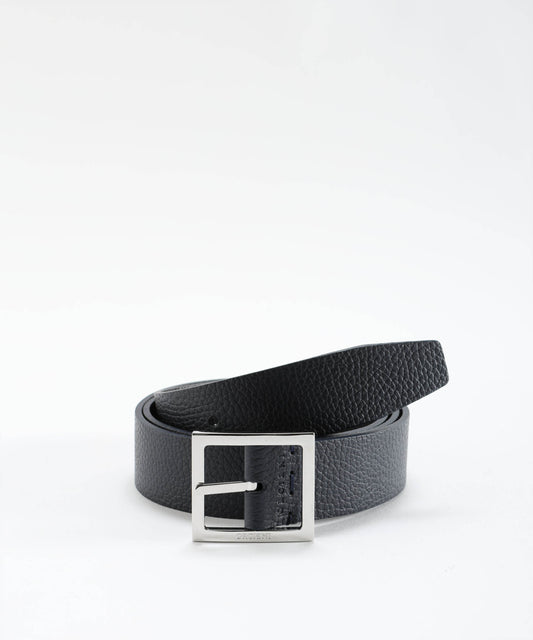 Belts ORCIANI Reversible Saffiano Double leather belt, 3.5 cm Navy/nero | ORCIANI