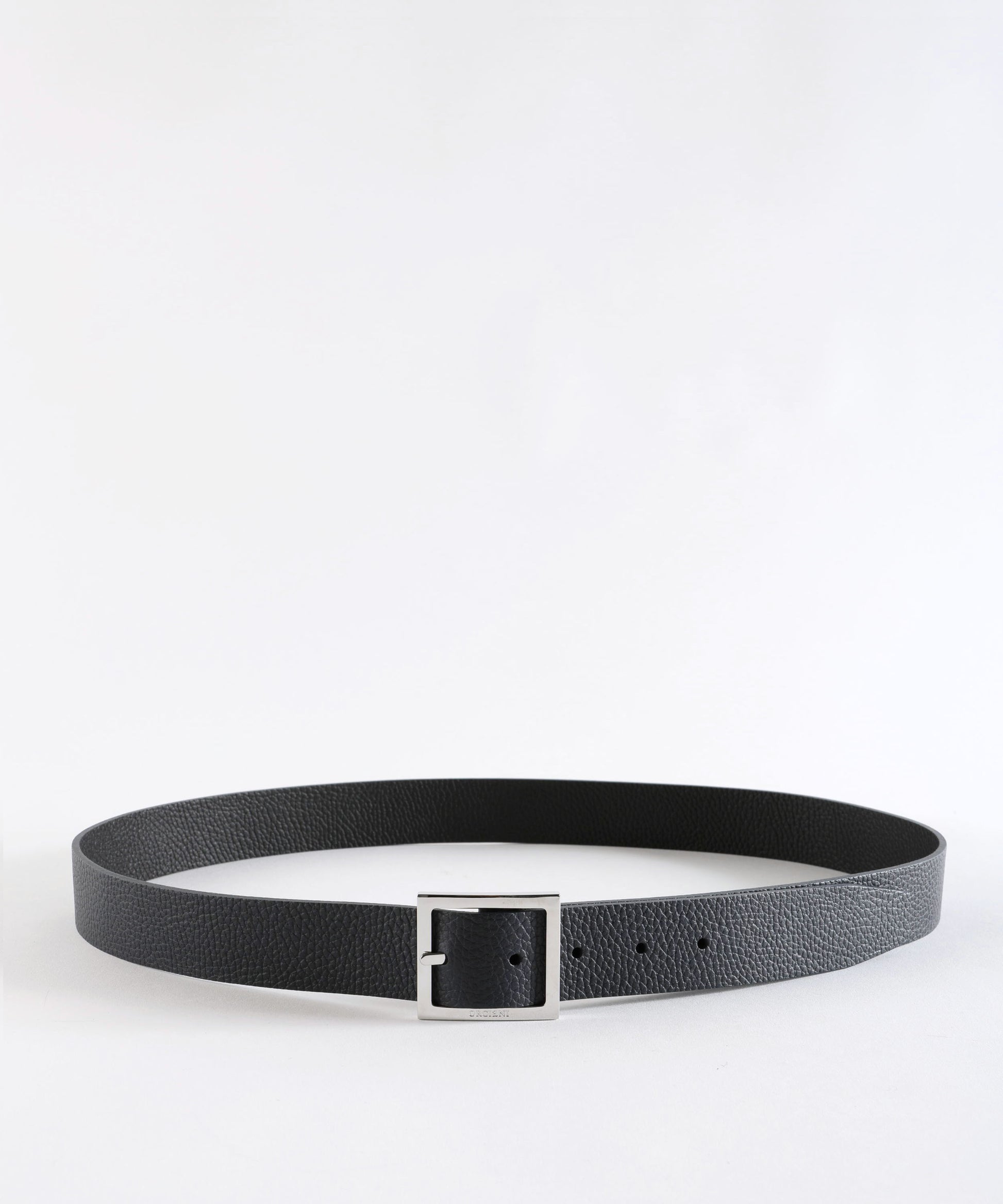 Belts ORCIANI Reversible Saffiano Double leather belt, 3.5 cm Navy/nero | ORCIANI