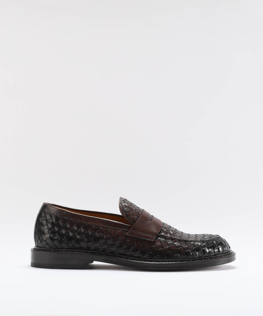 Mocassini DOUCAL'S Mocassino in pelle intrecciata Testa di moro | DOUCAL'S