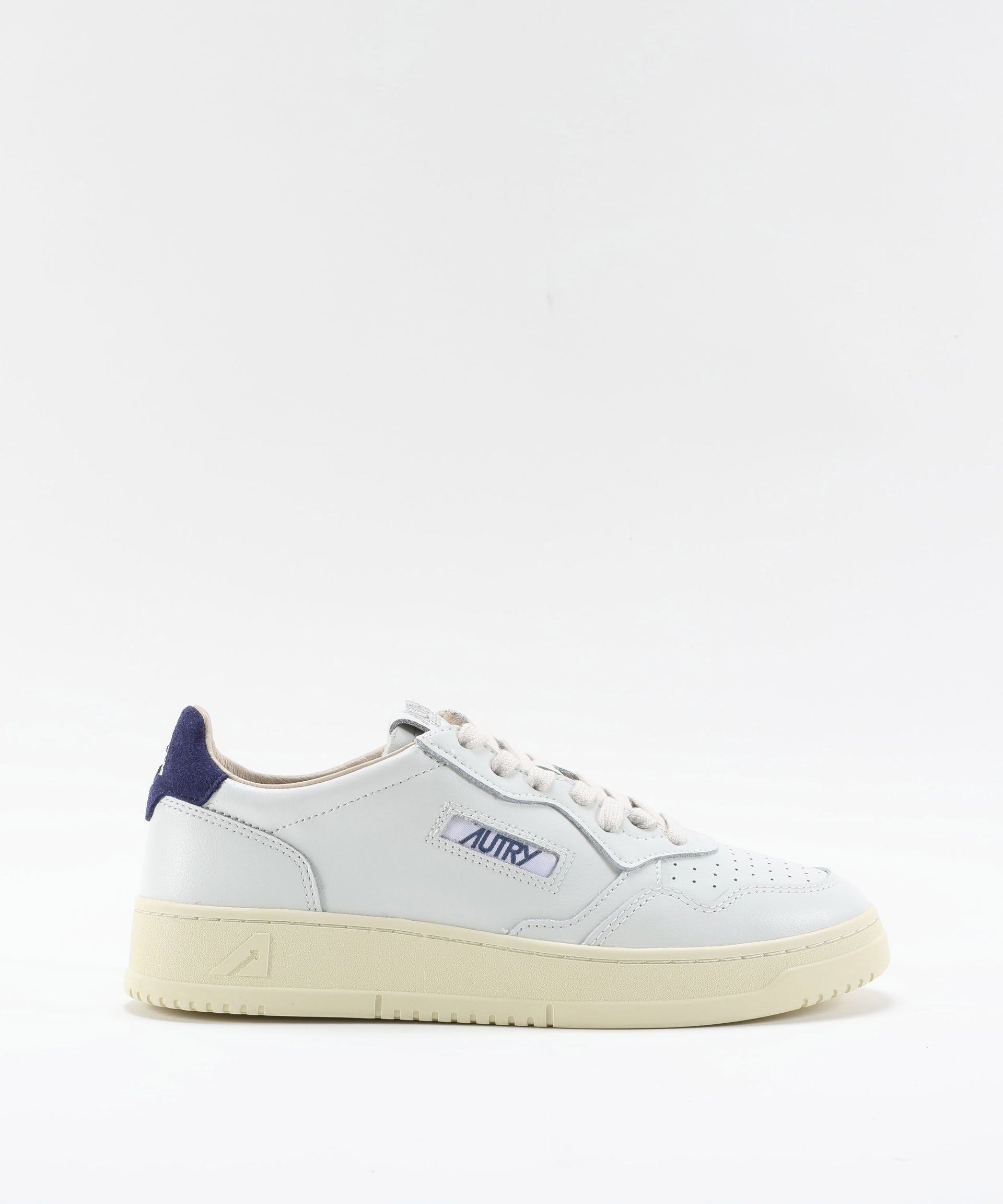 AUTRY SNEAKERS MEDALIST LOW IN PELLE BIANCA E SUEDE BLUE DEPTHS