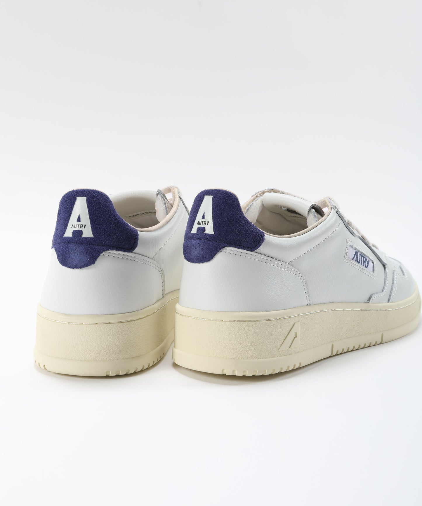AUTRY SNEAKERS MEDALIST LOW IN PELLE BIANCA E SUEDE BLUE DEPTHS