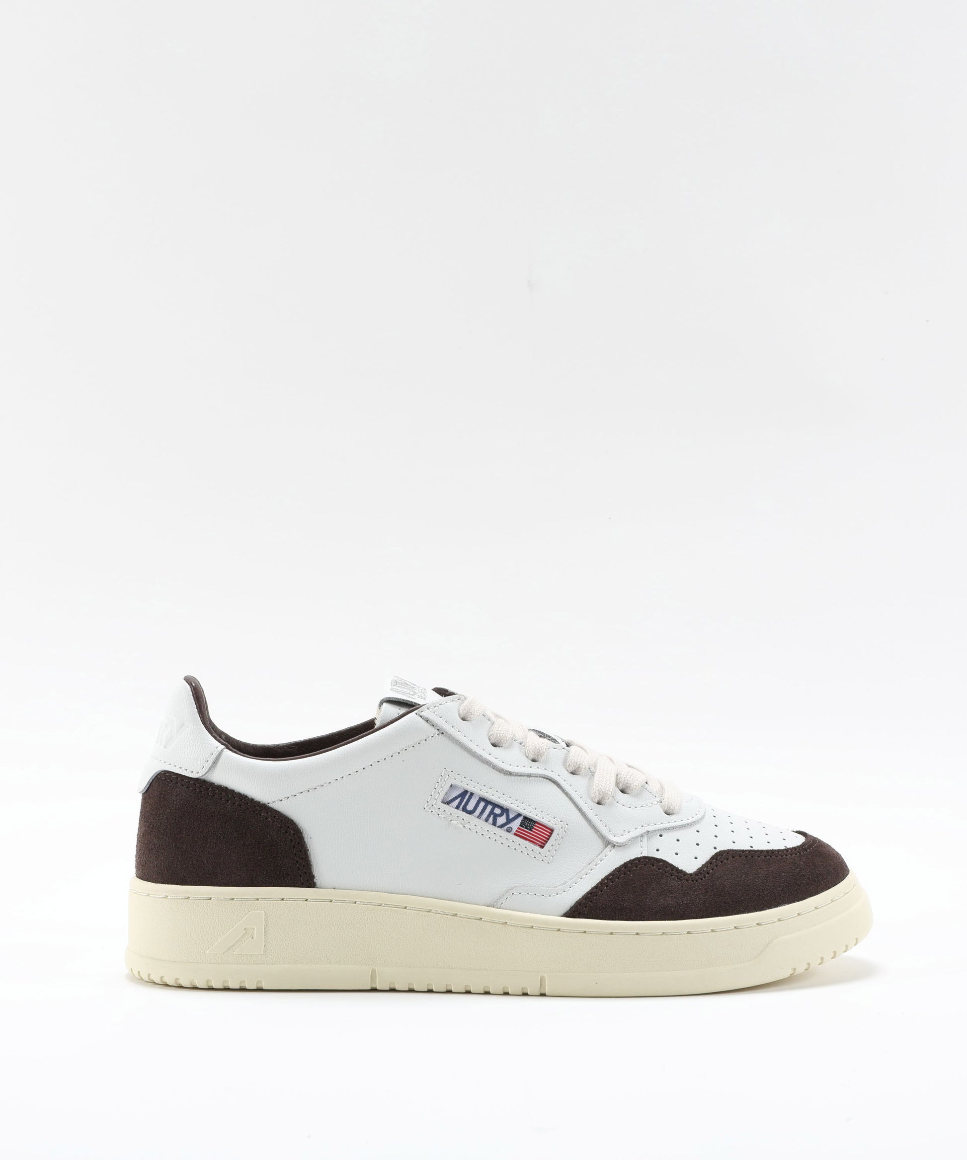 Sneakers AUTRY SNEAKERS MEDALIST LOW IN PELLE BIANCA E SUEDE MOGANO Marrone | AUTRY
