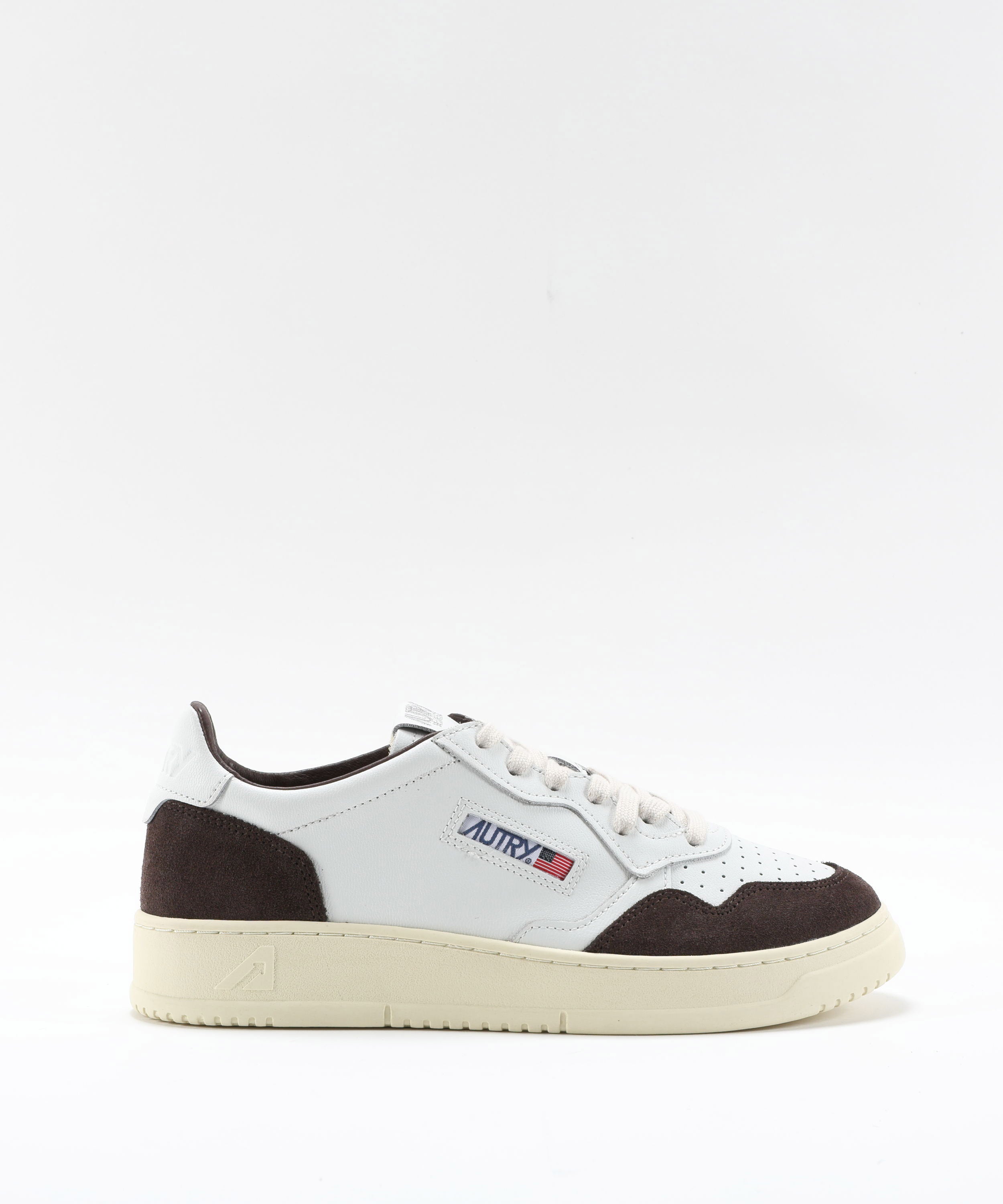 Sneakers AUTRY SNEAKERS MEDALIST LOW IN PELLE BIANCA E SUEDE MOGANO Marrone | AUTRY