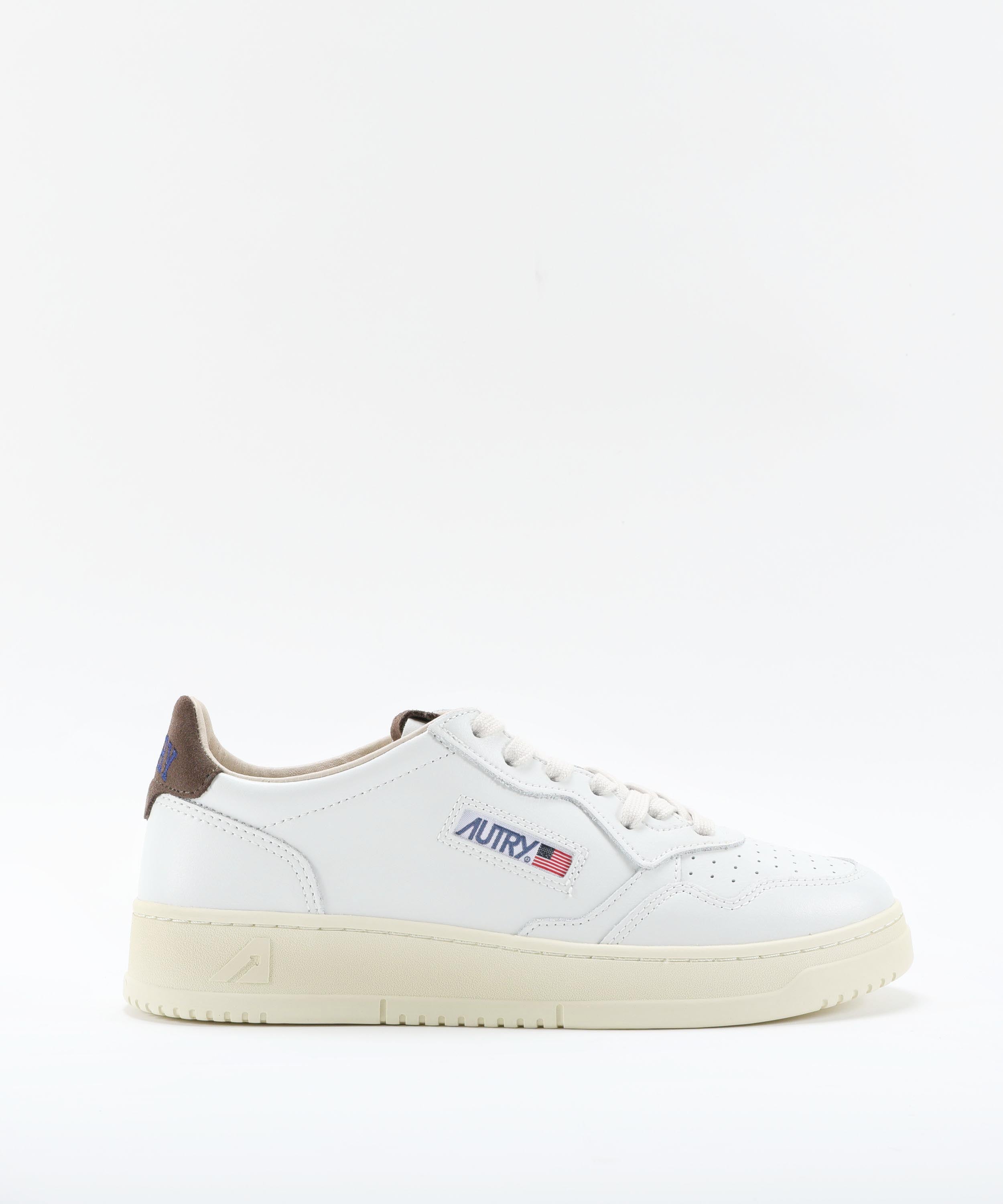 Sneakers AUTRY SNEAKERS MEDALIST LOW IN PELLE BIANCA E SUEDE CHOCOLATE CHIP Bianco/marrone | AUTRY