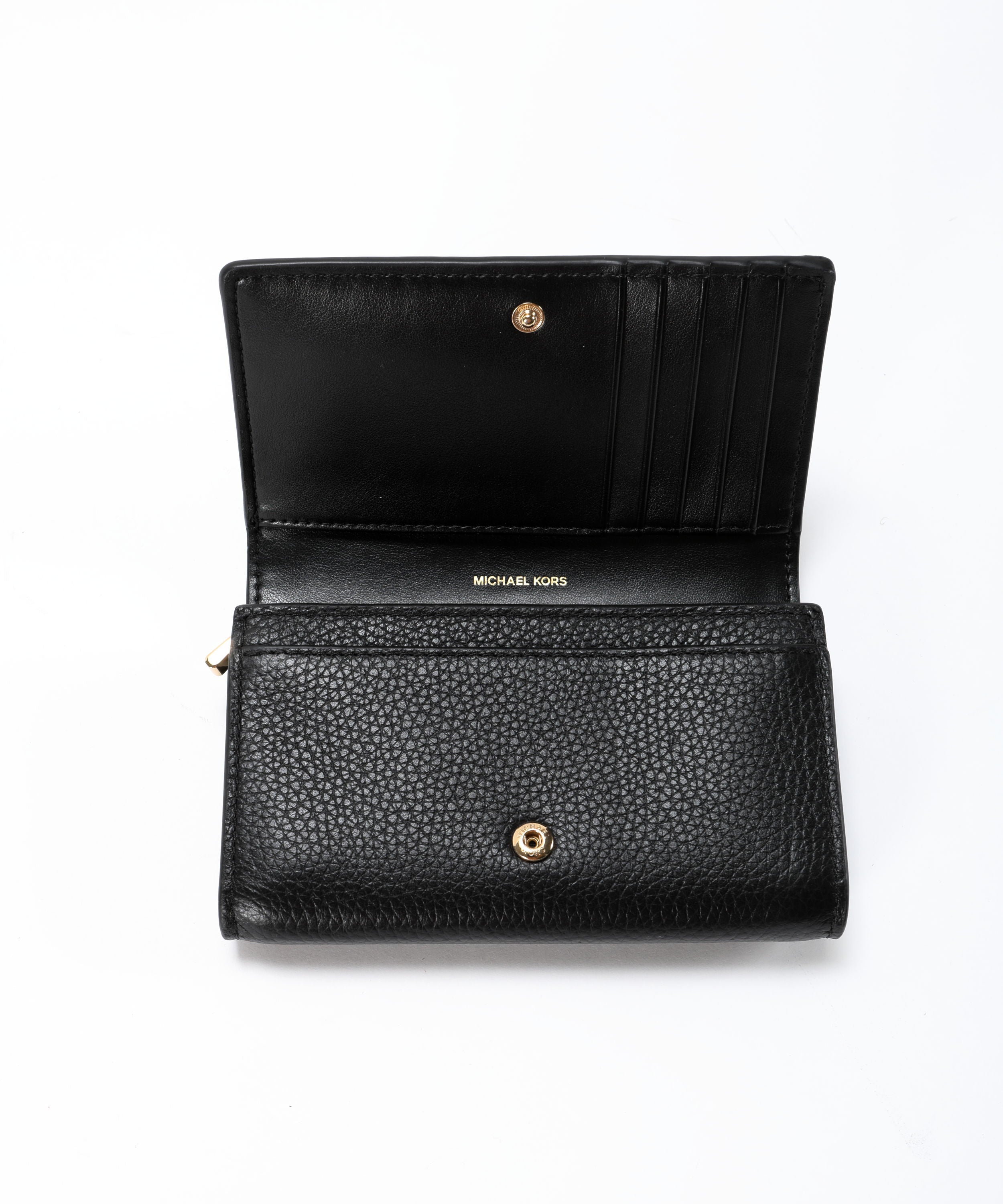 Portafogli MICHAEL KORS Portafoglio Jet Set grande in pelle martellata Nero | MICHAEL KORS