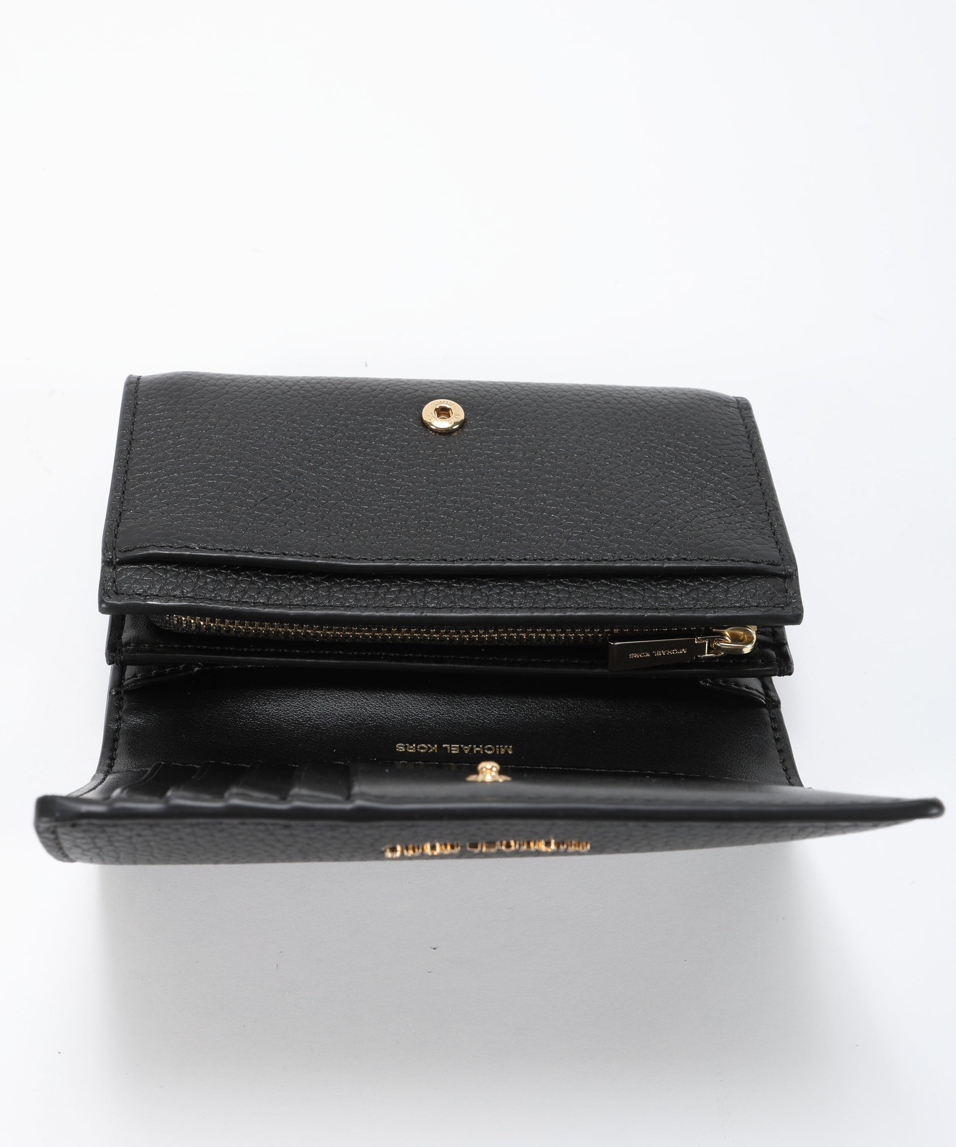 Portafogli MICHAEL KORS Portafoglio Jet Set grande in pelle martellata Nero | MICHAEL KORS