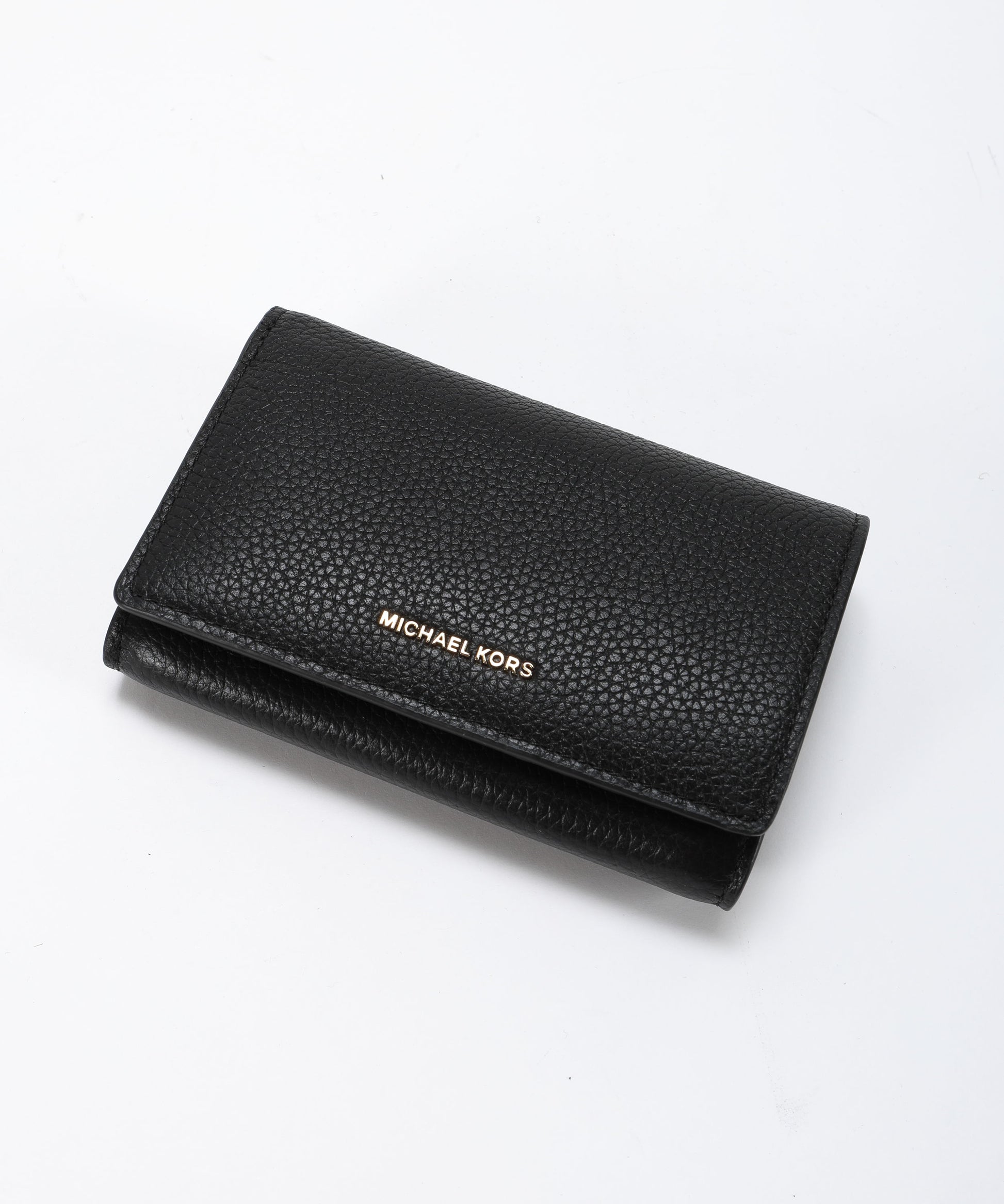 Portafogli MICHAEL KORS Portafoglio Jet Set grande in pelle martellata Nero | MICHAEL KORS