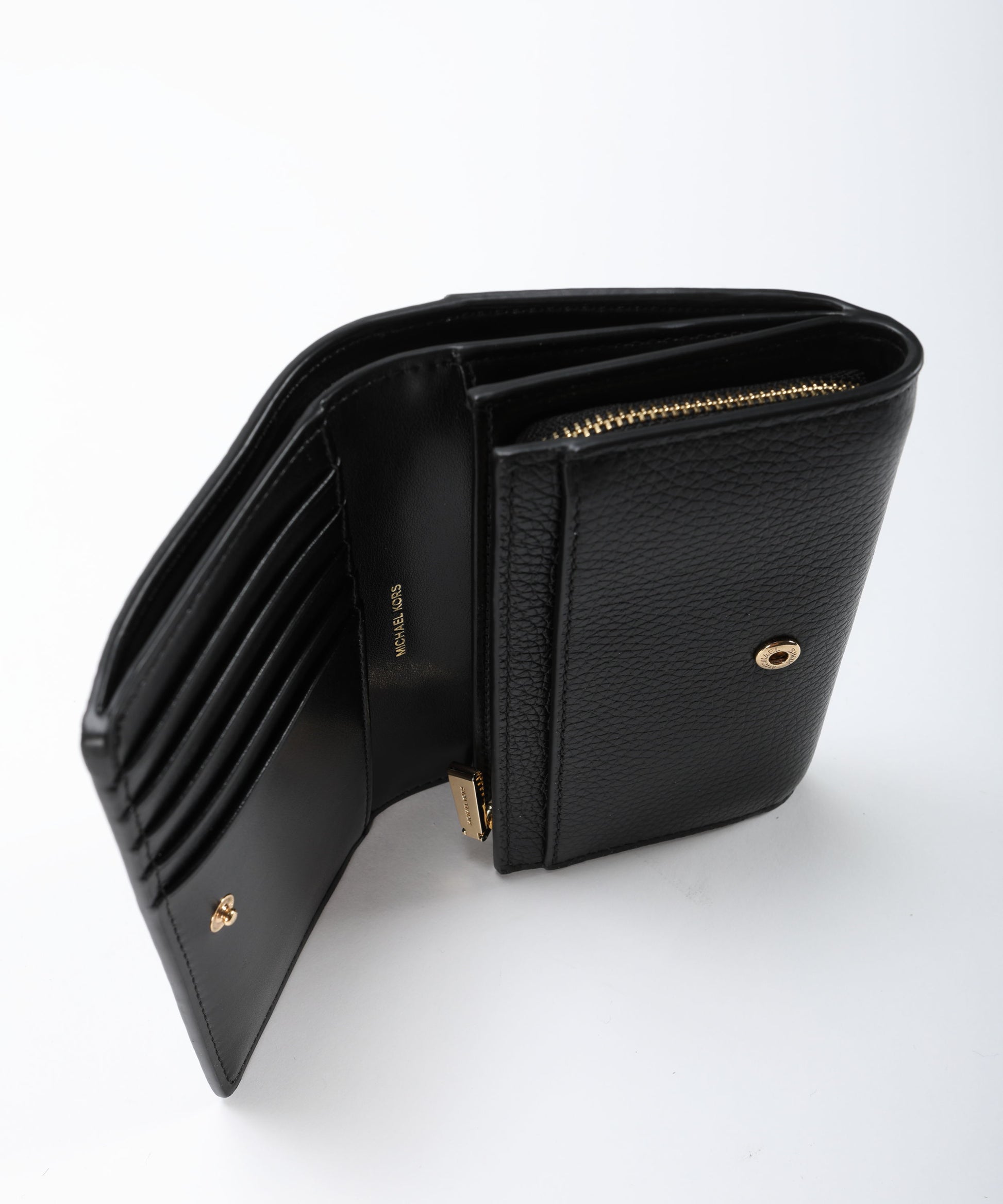 Portafogli MICHAEL KORS Portafoglio Jet Set grande in pelle martellata Nero | MICHAEL KORS