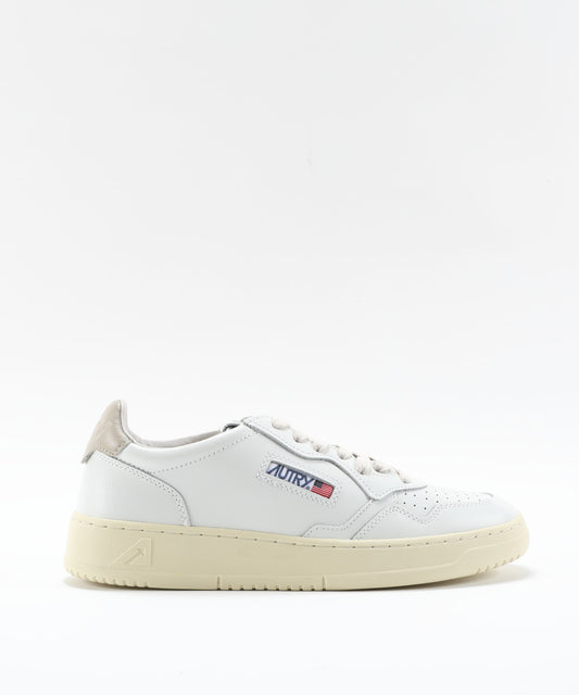 Sneakers AUTRY SNEAKERS MEDALIST LOW IN PELLE BIANCA E FEATHER GRAY Bianco | AUTRY