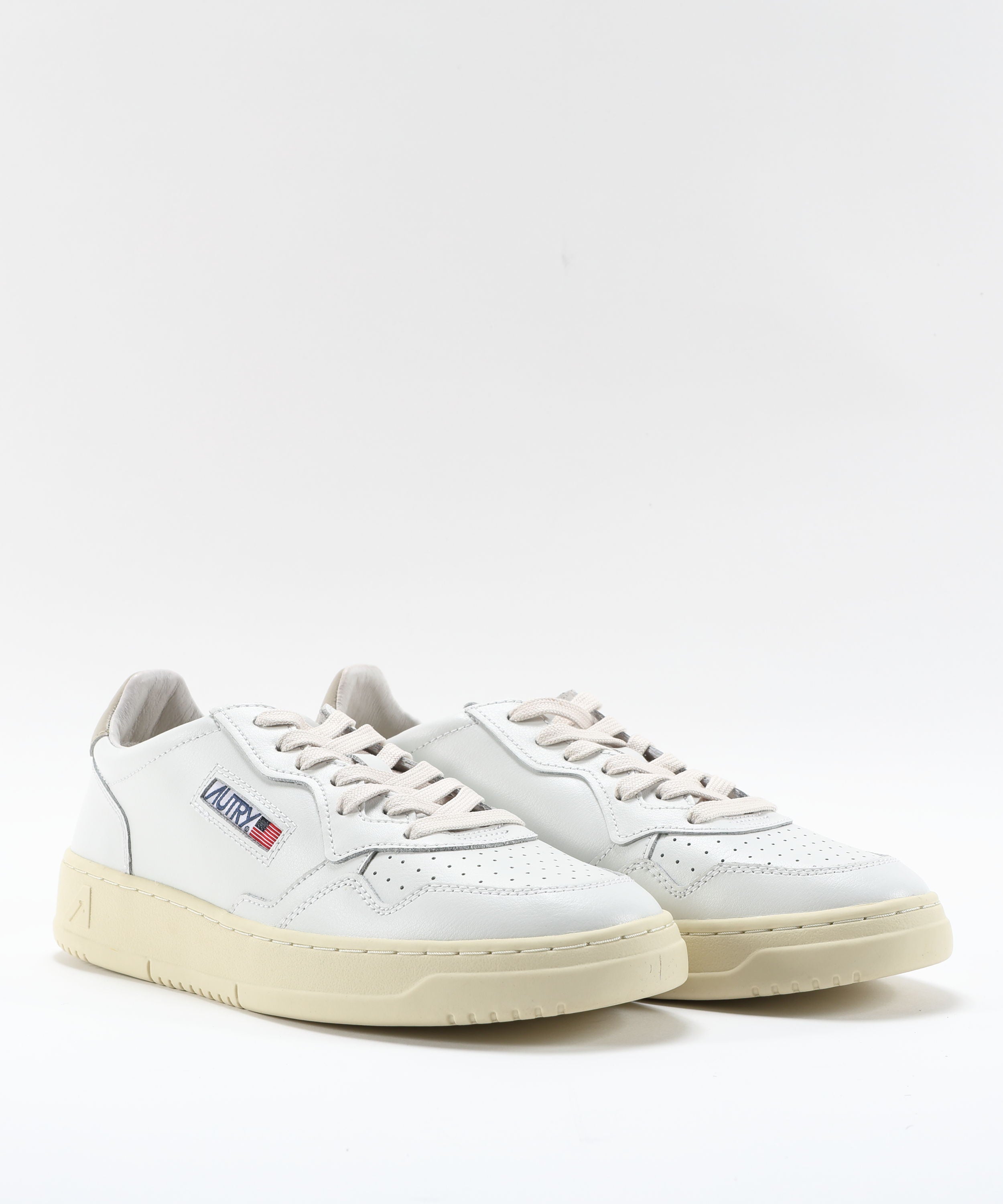 Sneakers AUTRY SNEAKERS MEDALIST LOW IN PELLE BIANCA E FEATHER GRAY Bianco | AUTRY