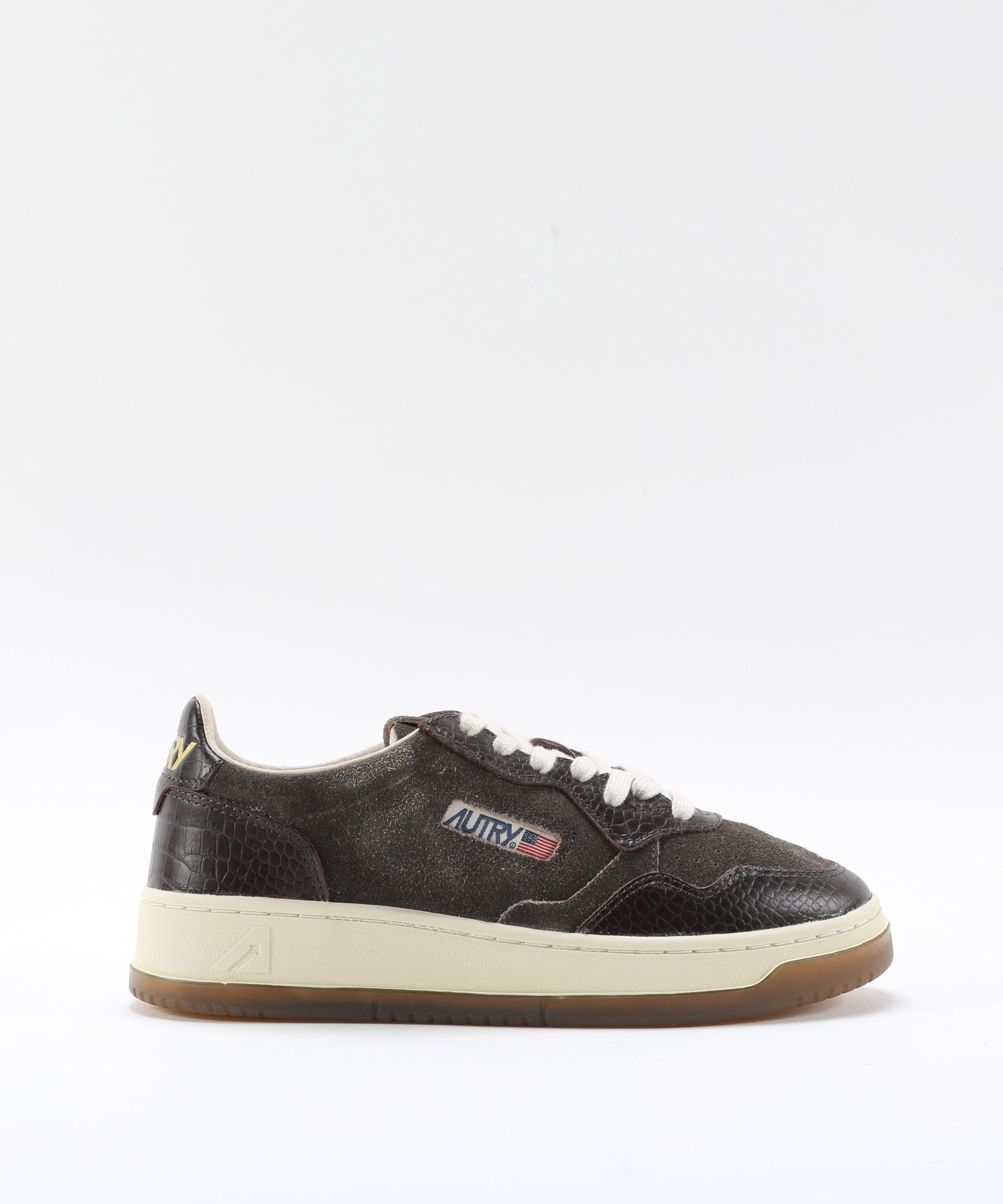 AUTRY SNEAKERS MEDALIST LOW IN SUEDE E PELLE MUSTANG E MARRONE