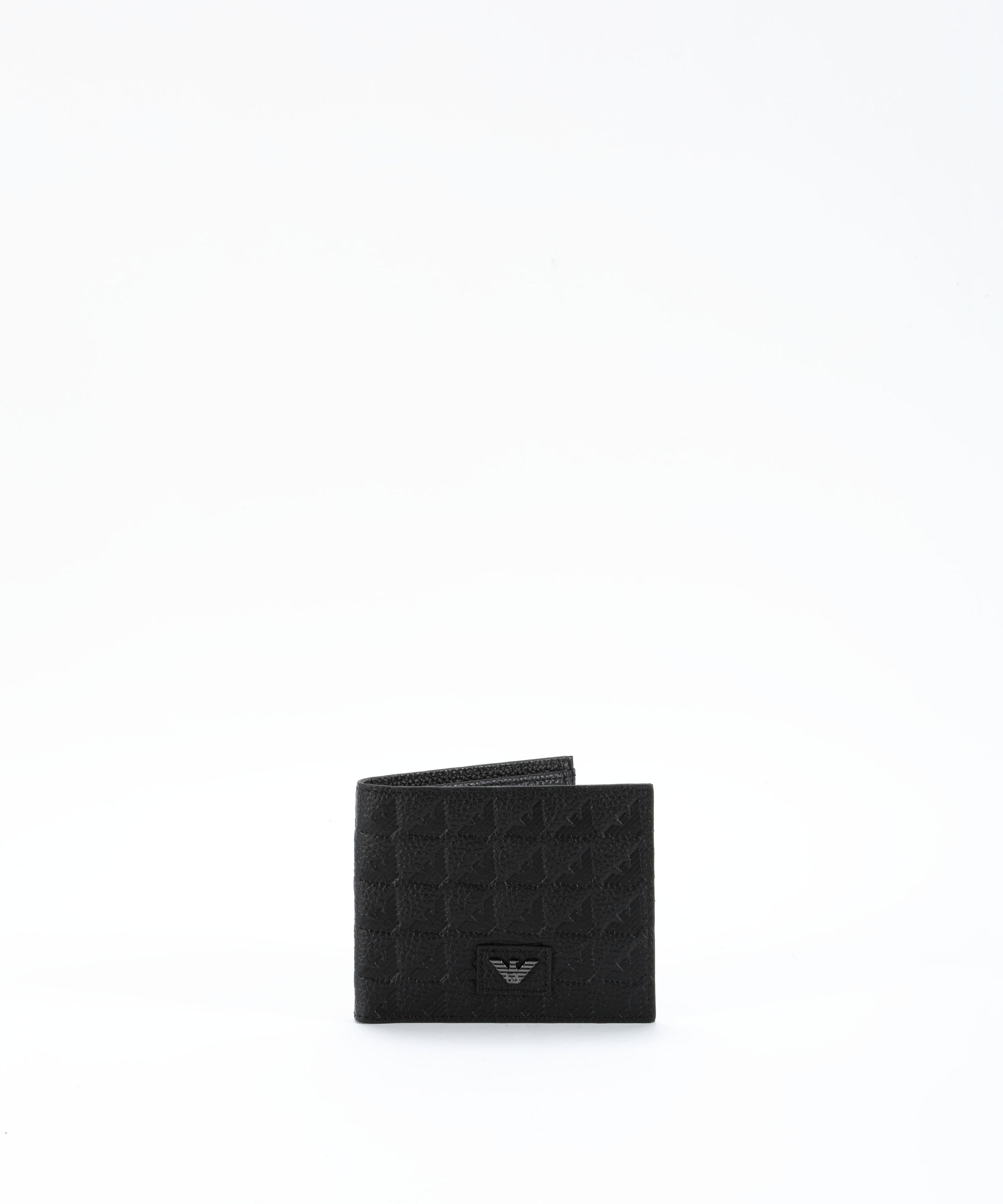 Portafogli EMPORIO ARMANI Portafoglio coin pocket in pelle embossed eagle all over Nero | EMPORIO ARMANI