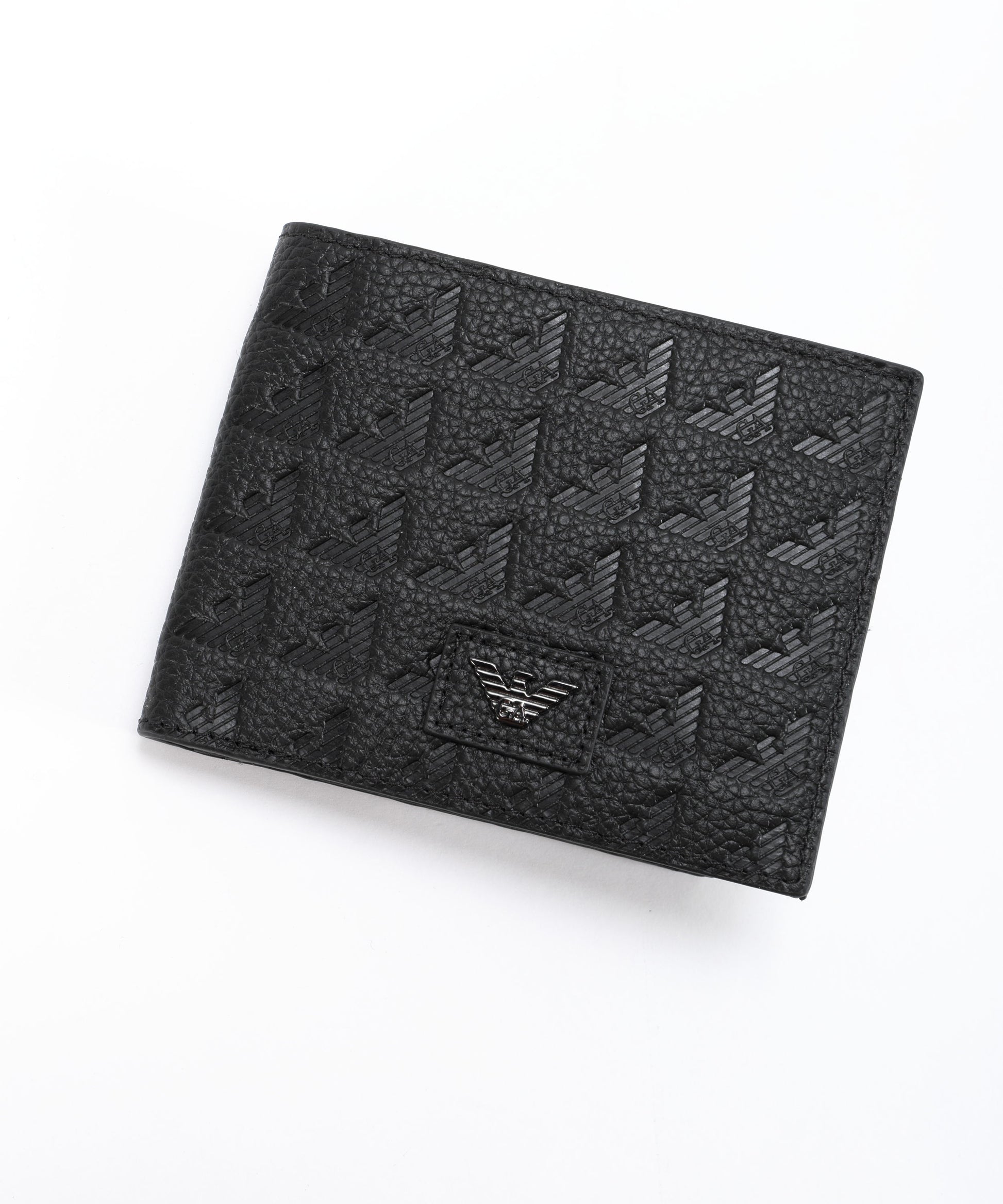 Portafogli EMPORIO ARMANI Portafoglio coin pocket in pelle embossed eagle all over Nero | EMPORIO ARMANI