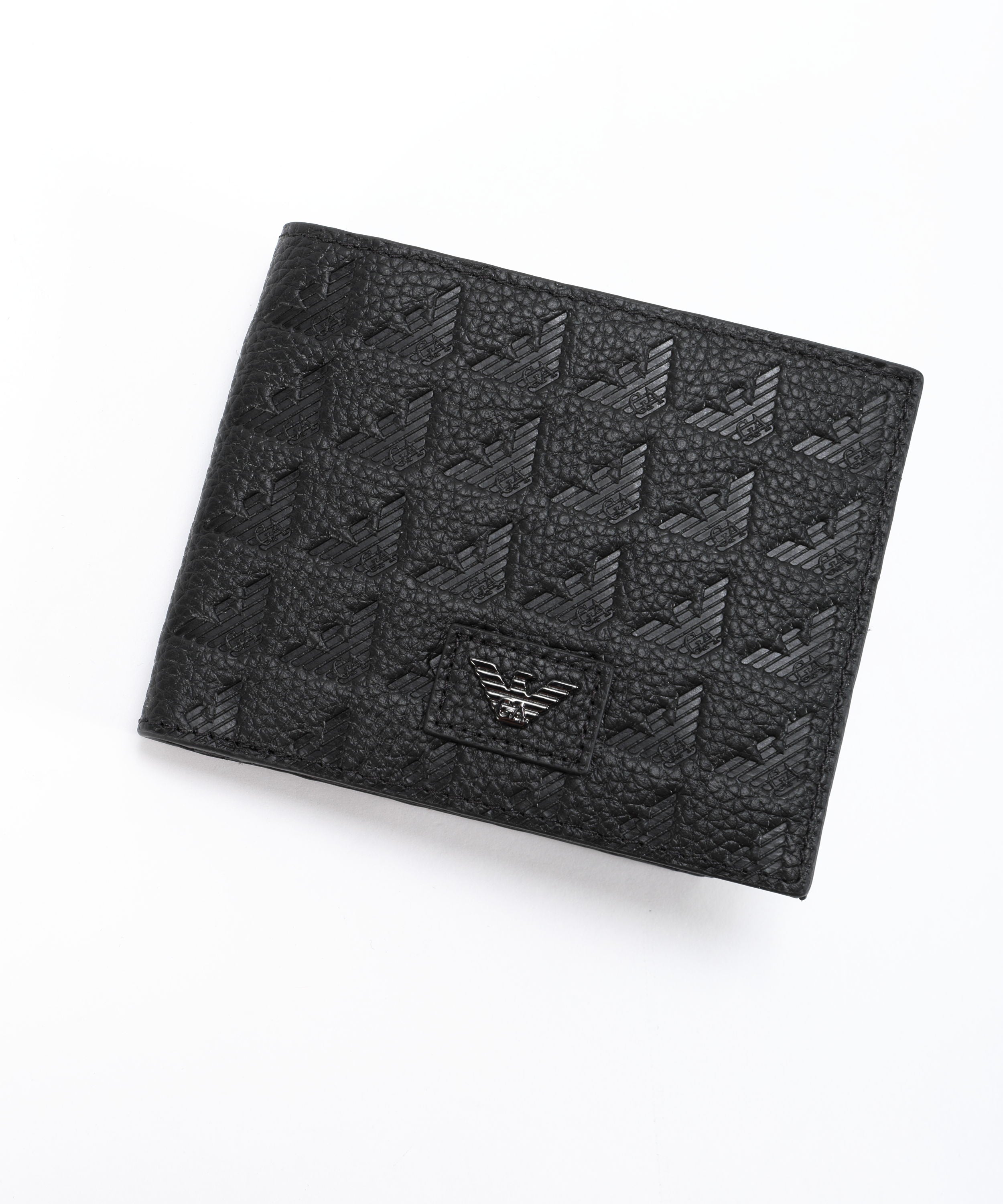 Portafogli EMPORIO ARMANI Portafoglio coin pocket in pelle embossed eagle all over Nero | EMPORIO ARMANI