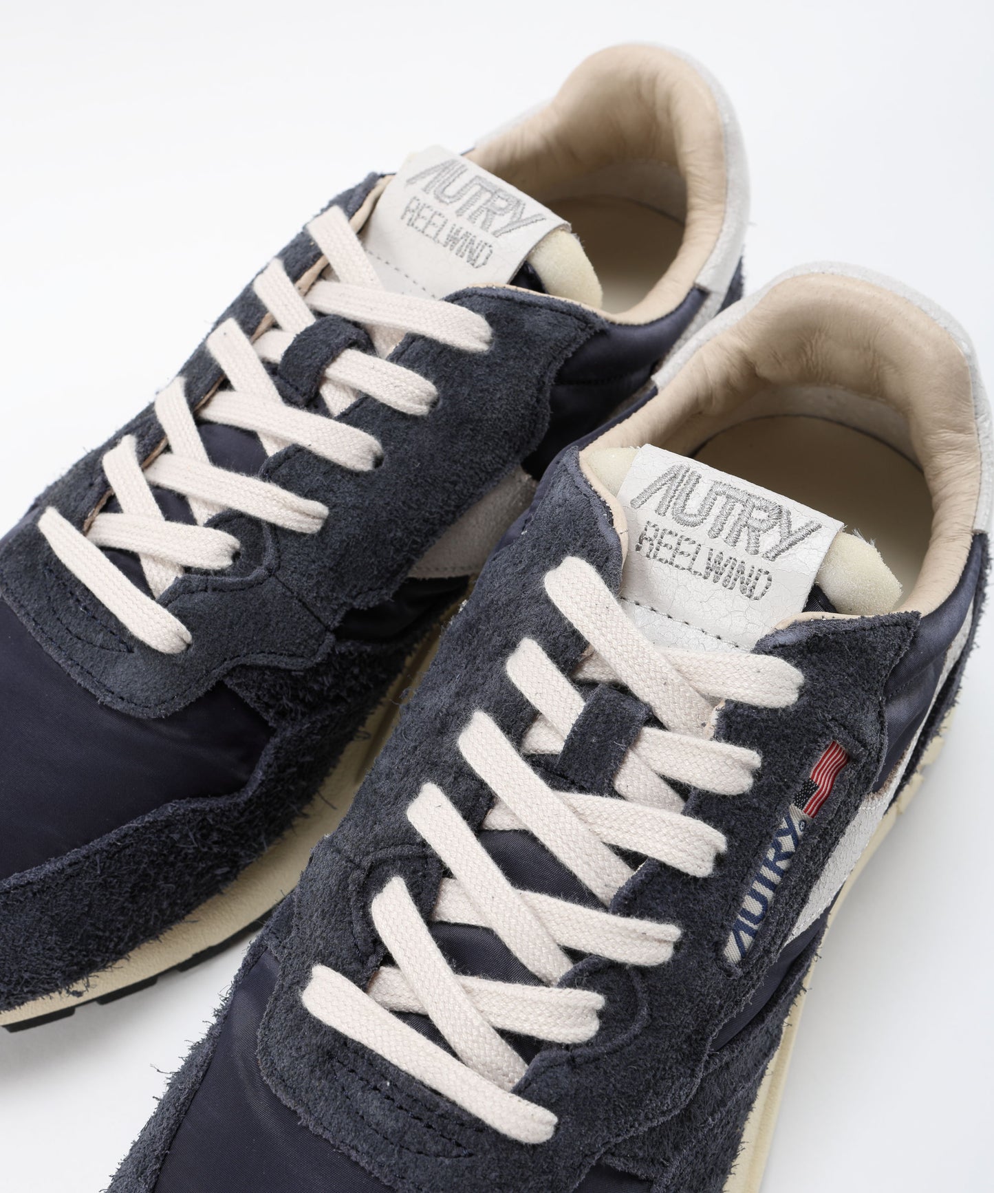AUTRY SNEAKERS REELWIND LOW IN NYLON E SUEDE BLUE SPACE E BIANCO