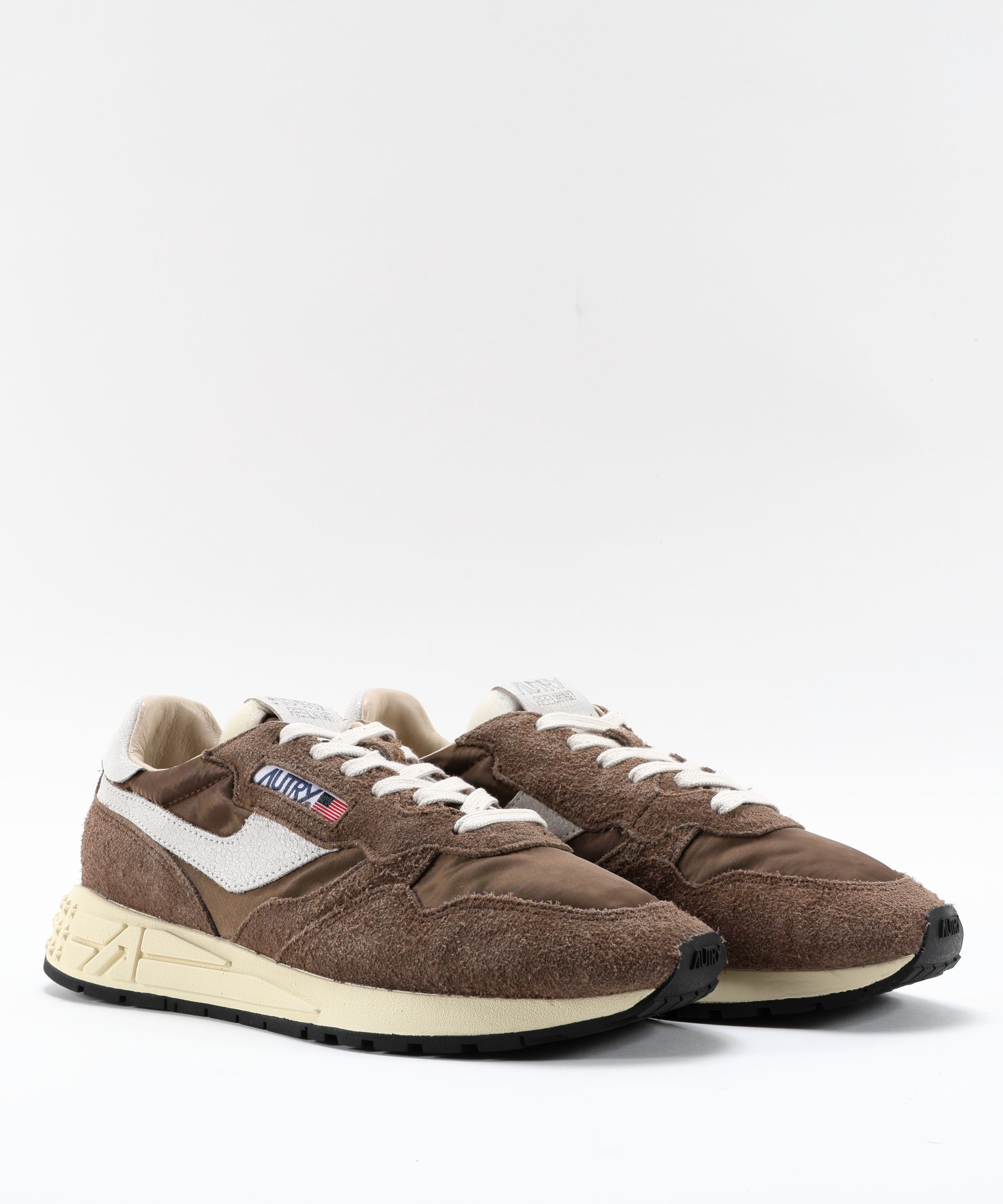 Sneakers AUTRY SNEAKERS REELWIND LOW IN NYLON E SUEDE BIANCO E TUNDRA Marrone | AUTRY