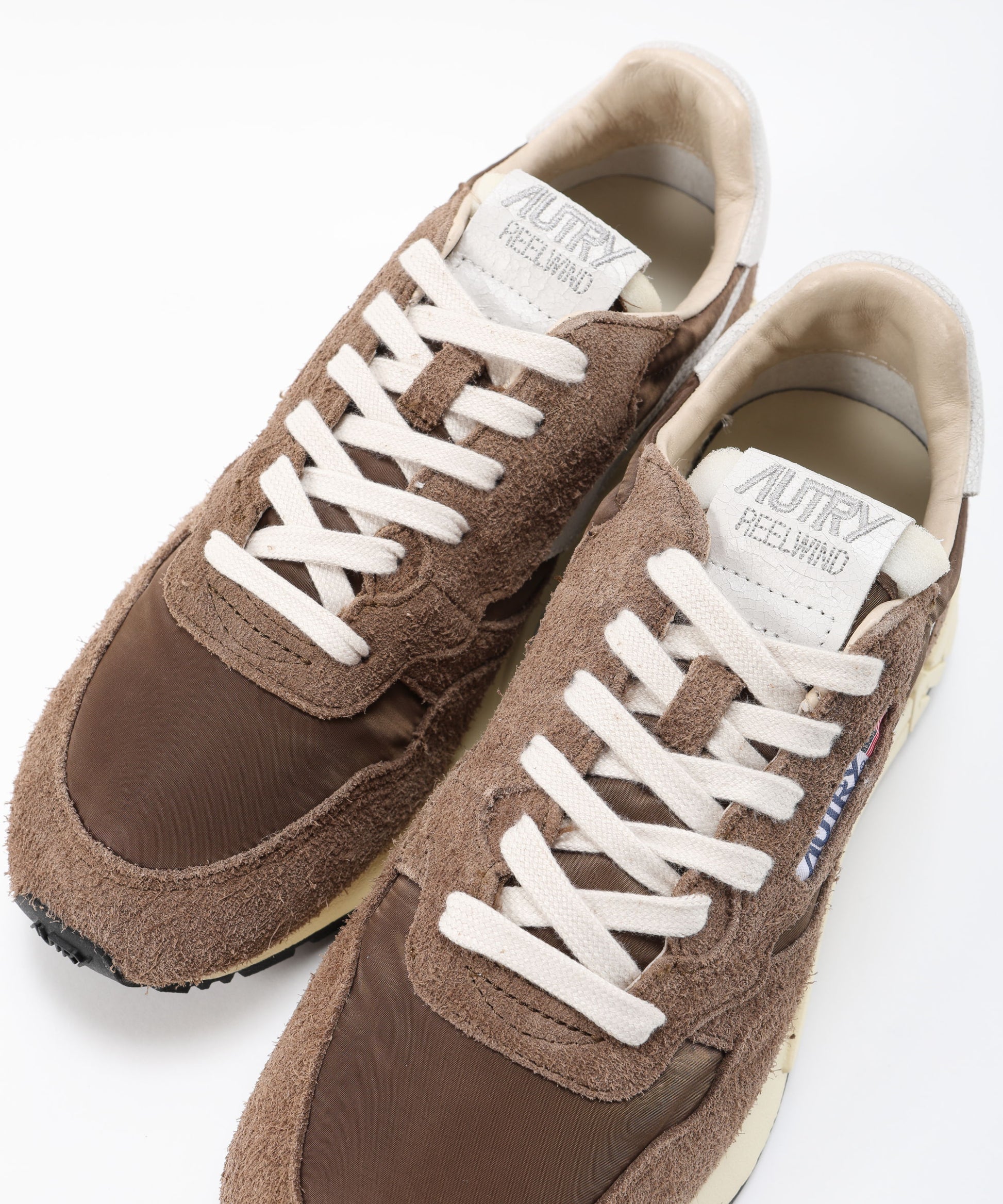 Sneakers AUTRY SNEAKERS REELWIND LOW IN NYLON E SUEDE BIANCO E TUNDRA Marrone | AUTRY
