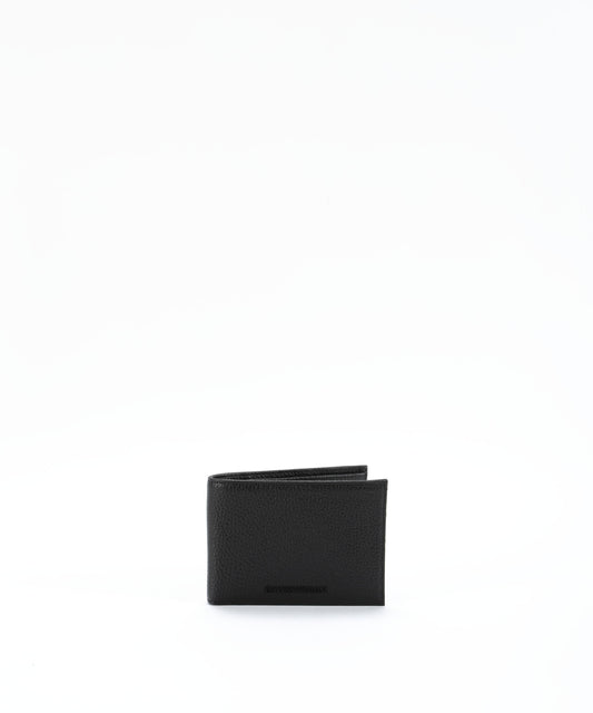 Portafogli EMPORIO ARMANI Portafoglio con portacarte in pelle bottalata Nero | EMPORIO ARMANI