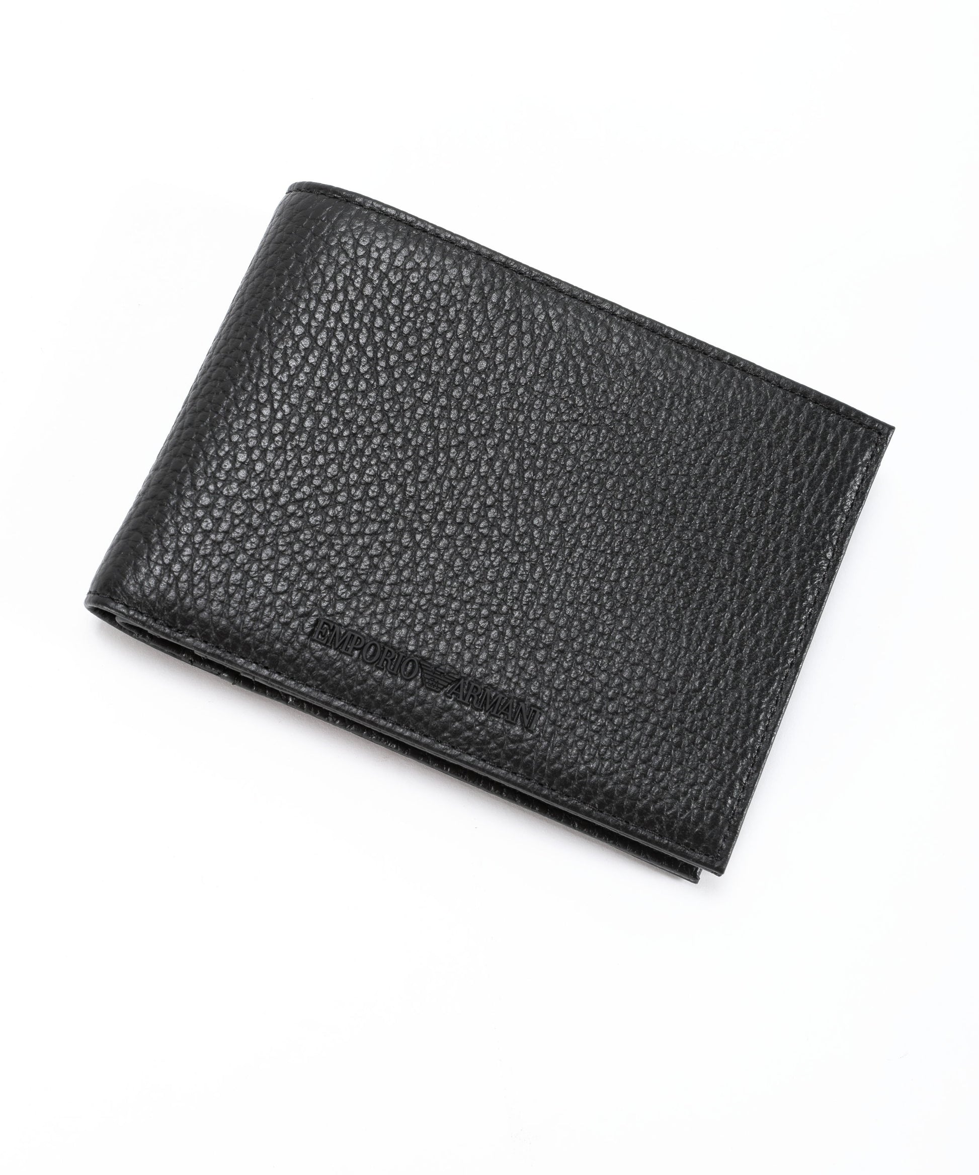 Portafogli EMPORIO ARMANI Portafoglio con portacarte in pelle bottalata Nero | EMPORIO ARMANI