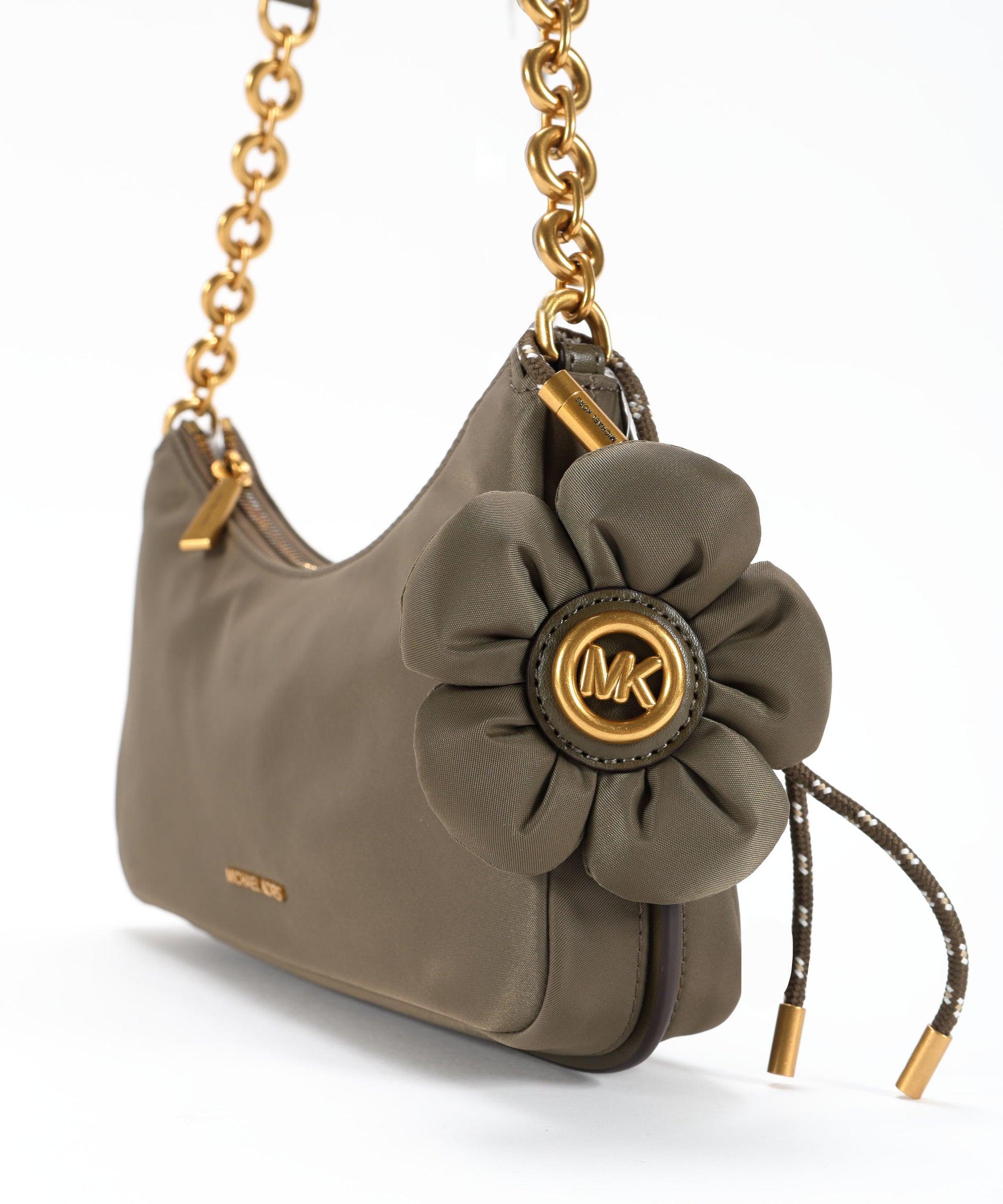 Tracolle MICHAEL KORS Pochette Nolita media in nylon con catena Verde | MICHAEL KORS