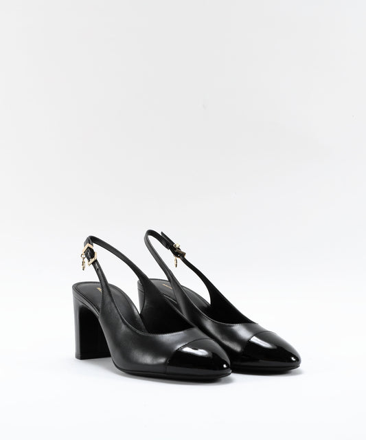 Chanel MICHAEL KORS Chanel Leather Shoes with Patent Toe Cap Nero | MICHAEL KORS