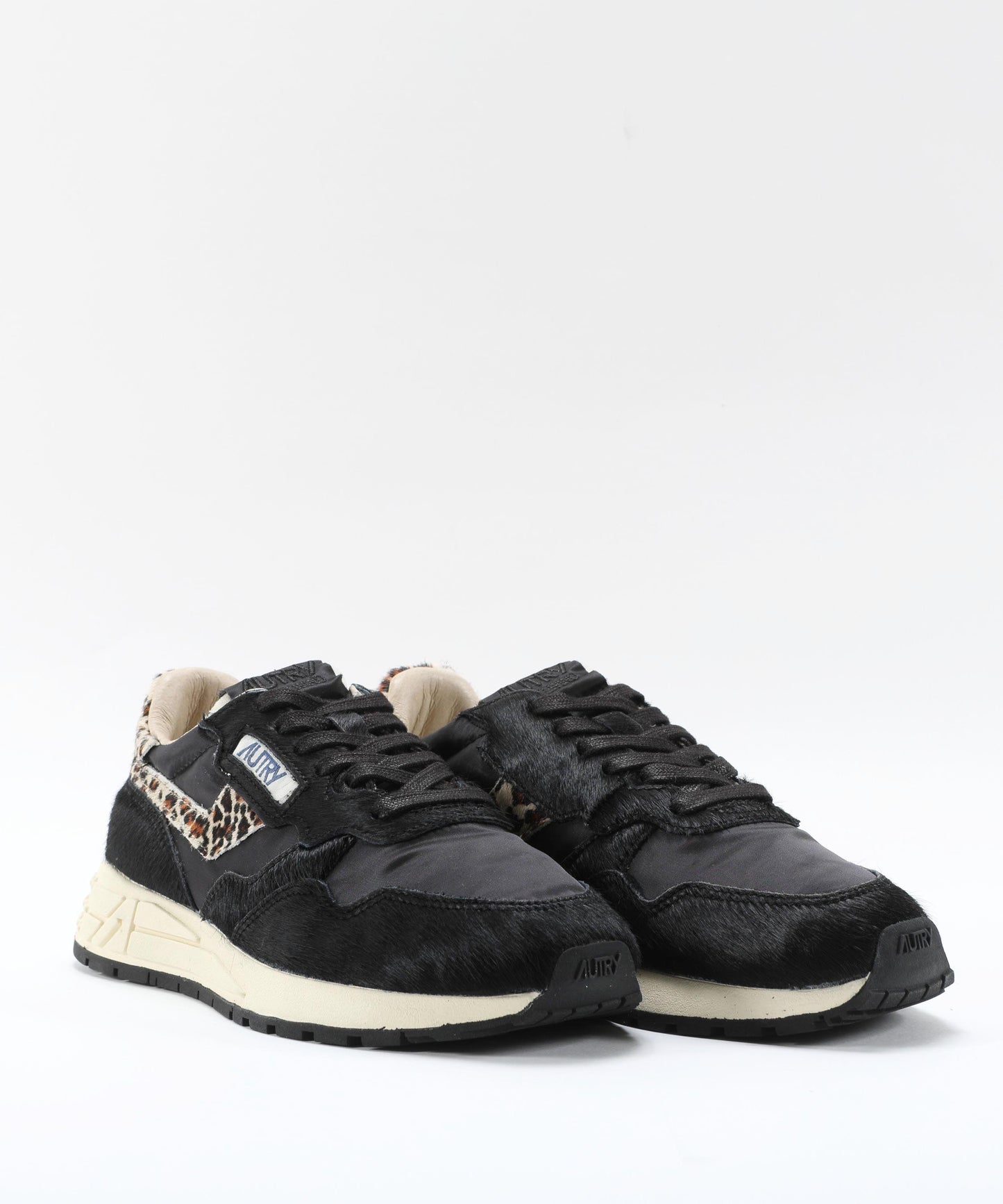 AUTRY Running Sneakers with Leopard-Print Calf Hair Inserts