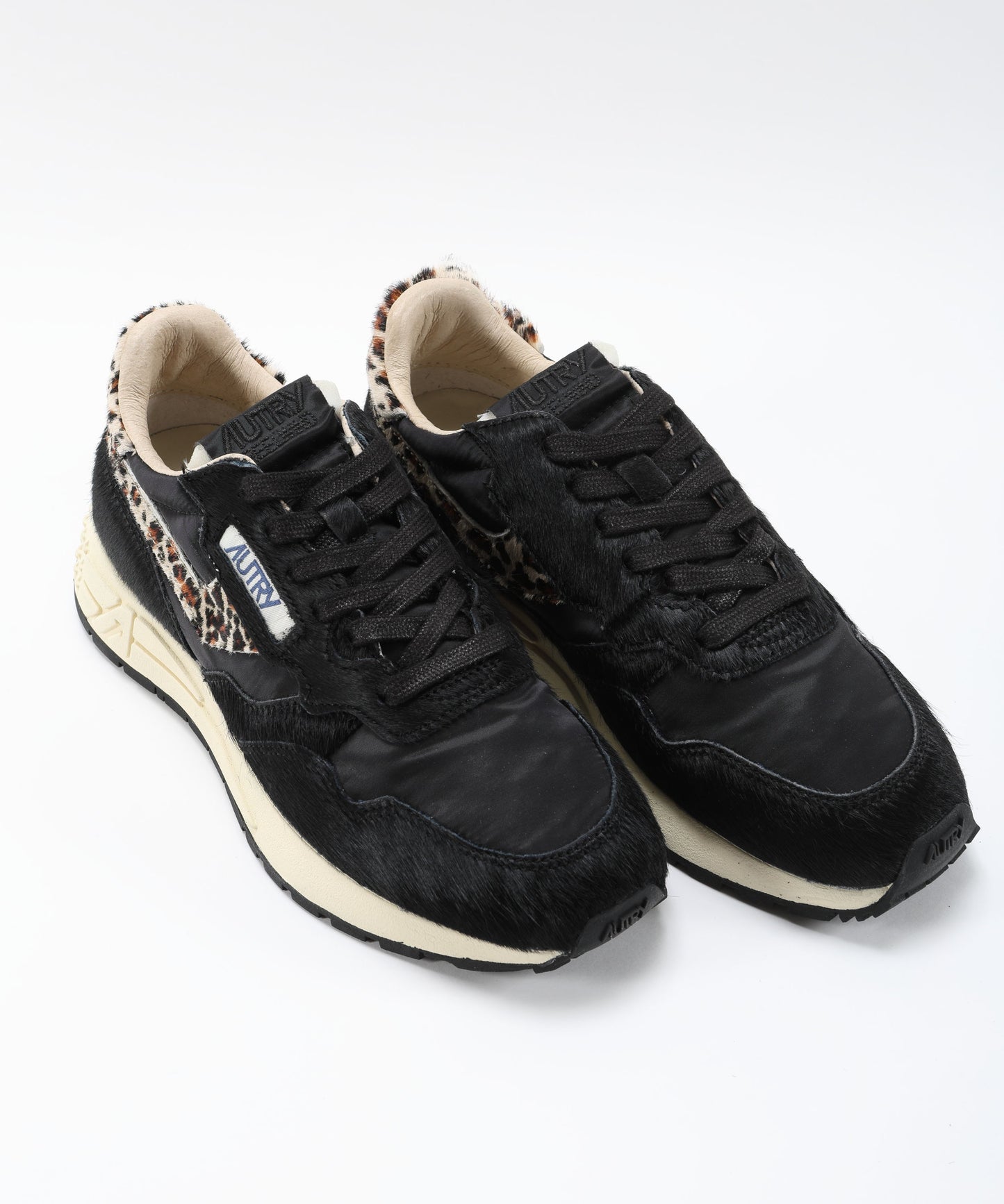 AUTRY Running Sneakers with Leopard-Print Calf Hair Inserts