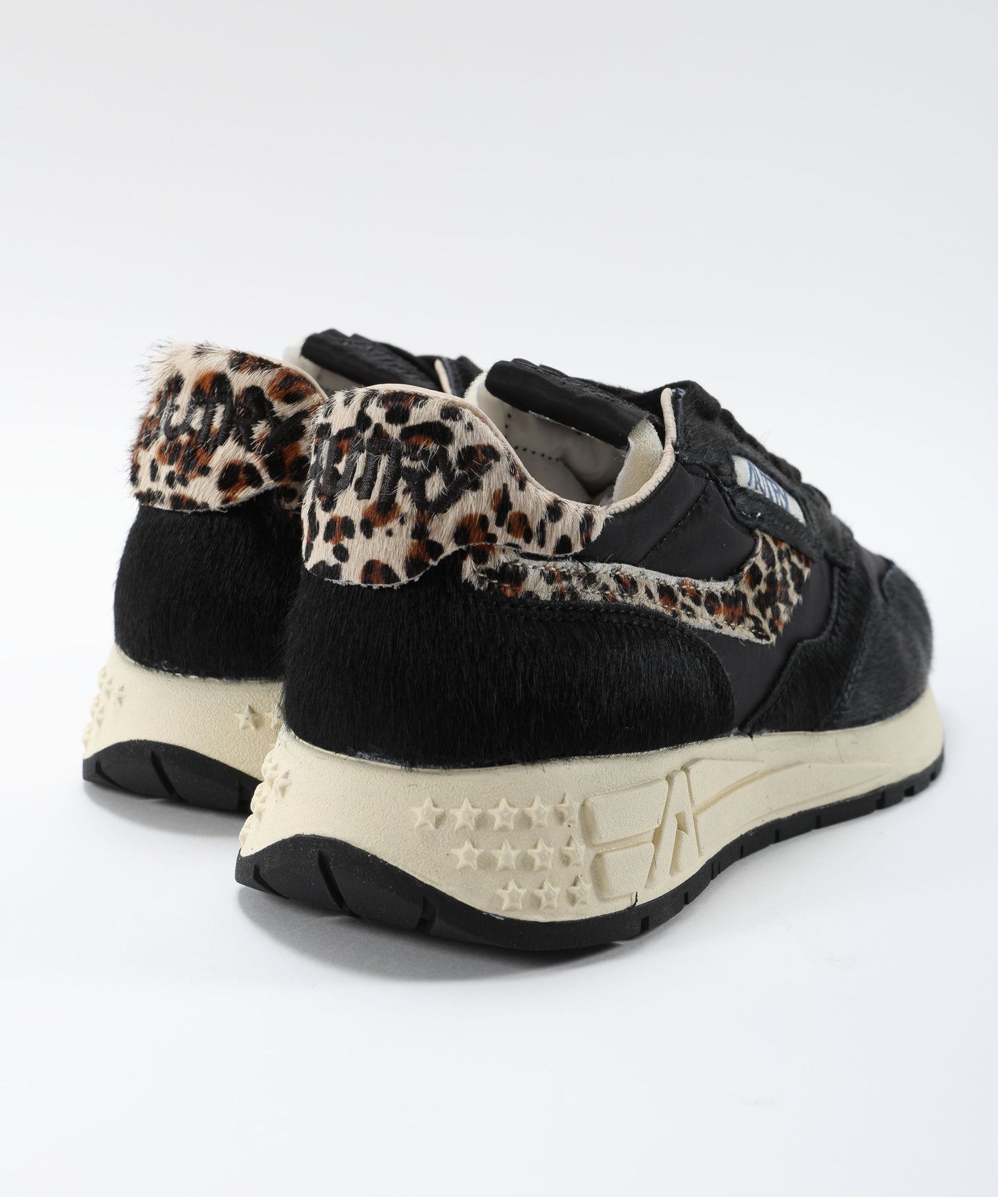 AUTRY Running Sneakers with Leopard-Print Calf Hair Inserts