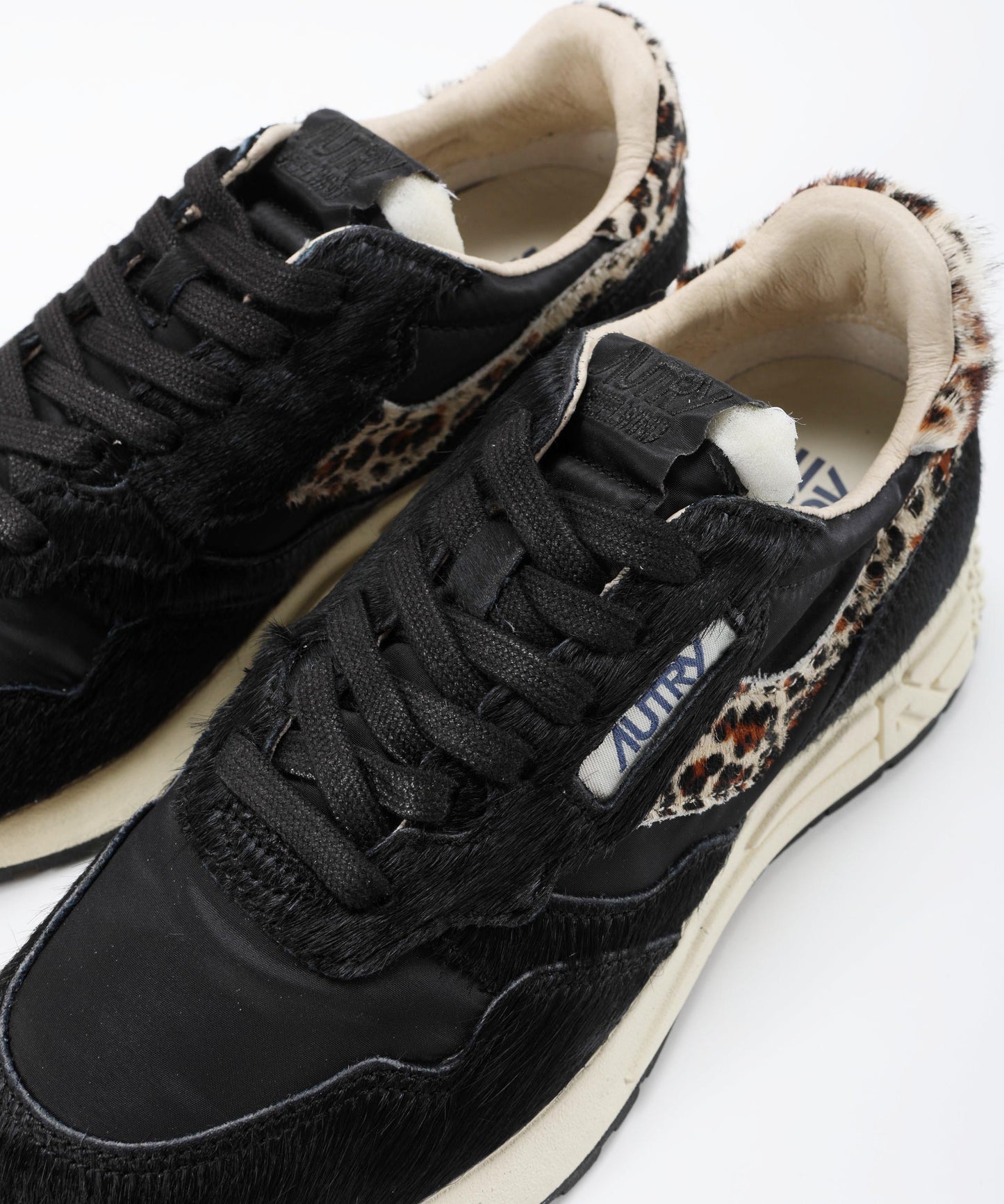 AUTRY Running Sneakers with Leopard-Print Calf Hair Inserts