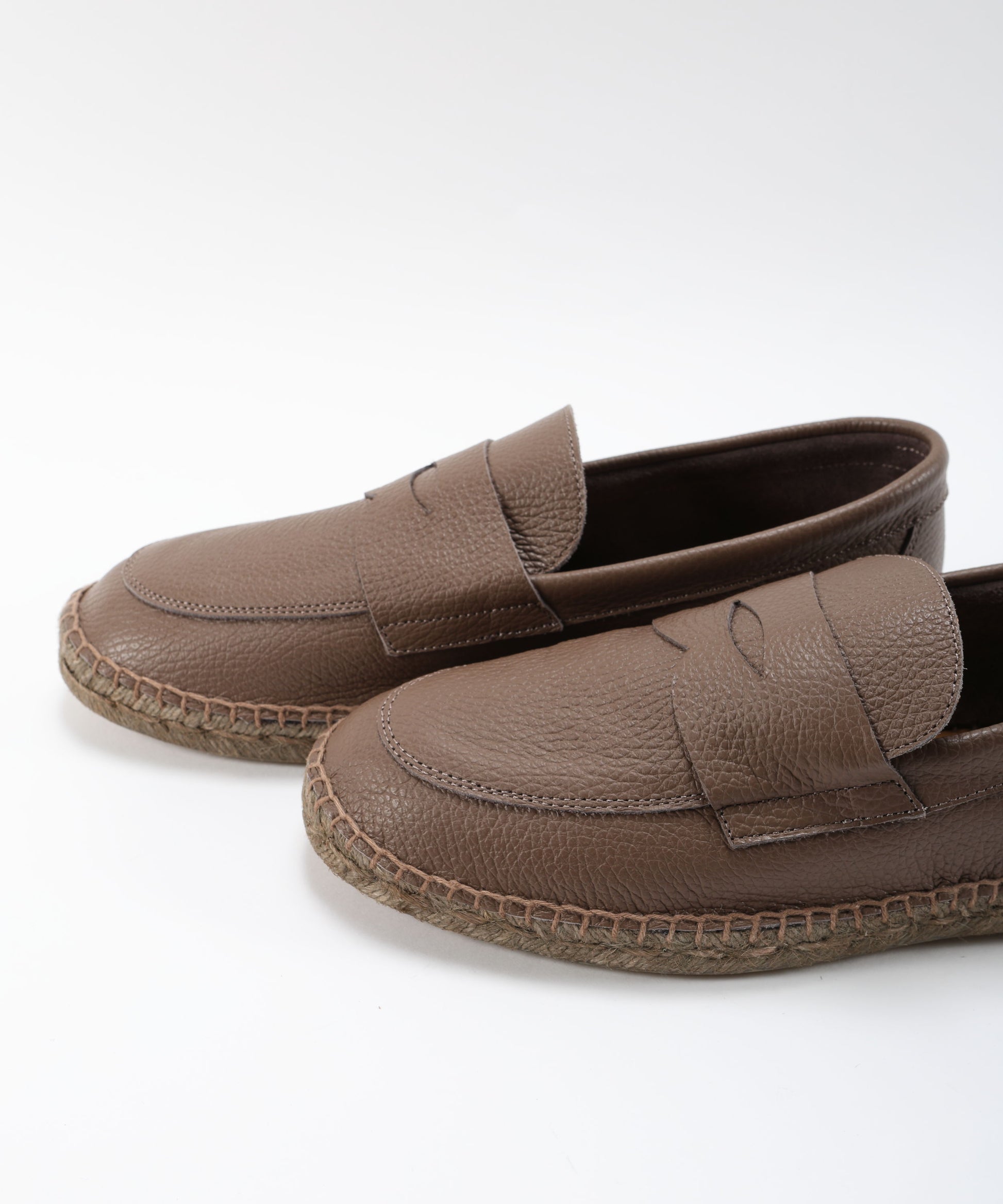 Mocassini ABARCA Espadrillas da Uomo in Pelle Tortora | ABARCA