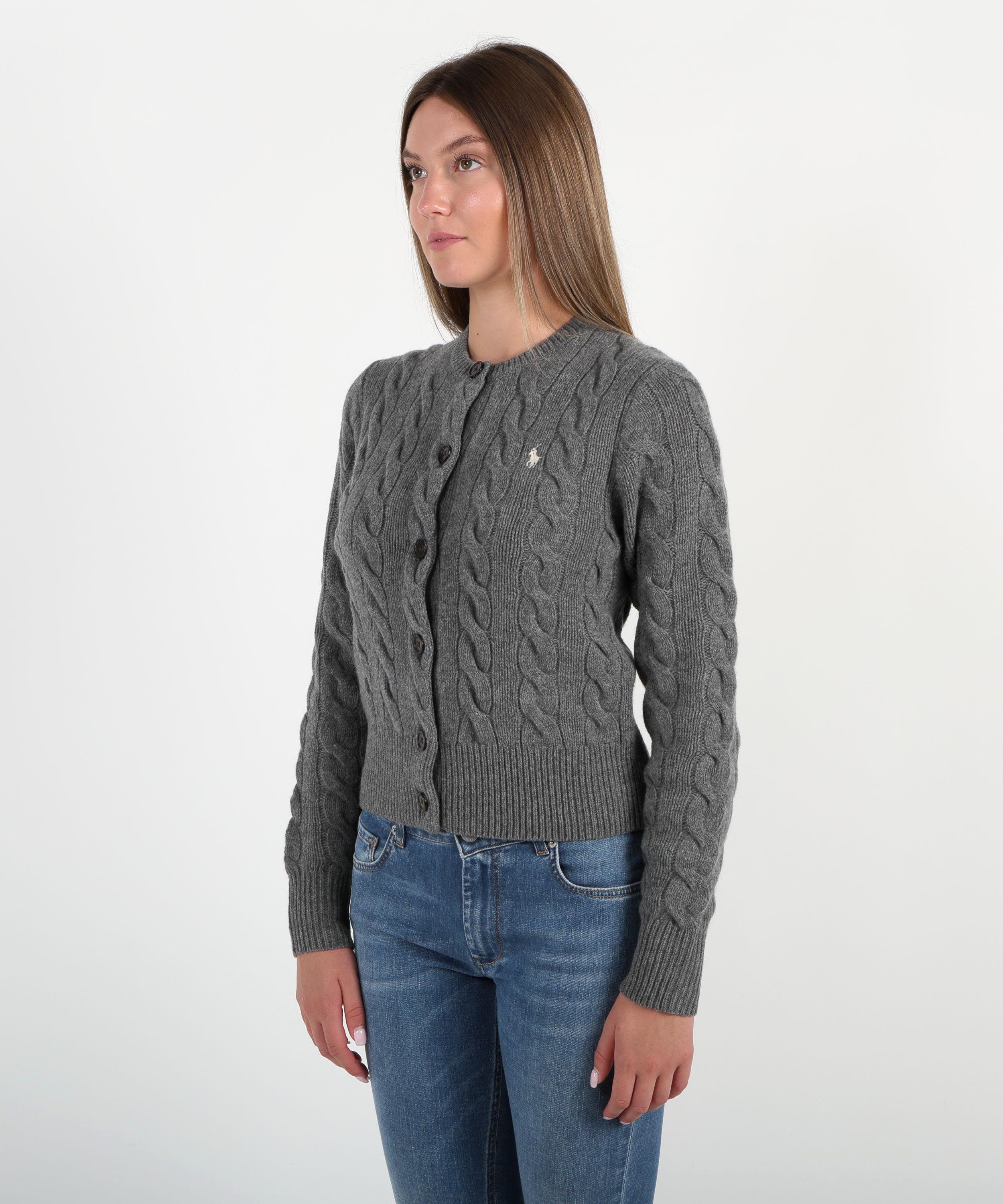 Cardigan POLO RALPH LAUREN Cardigan a treccia Grigio | POLO RALPH LAUREN