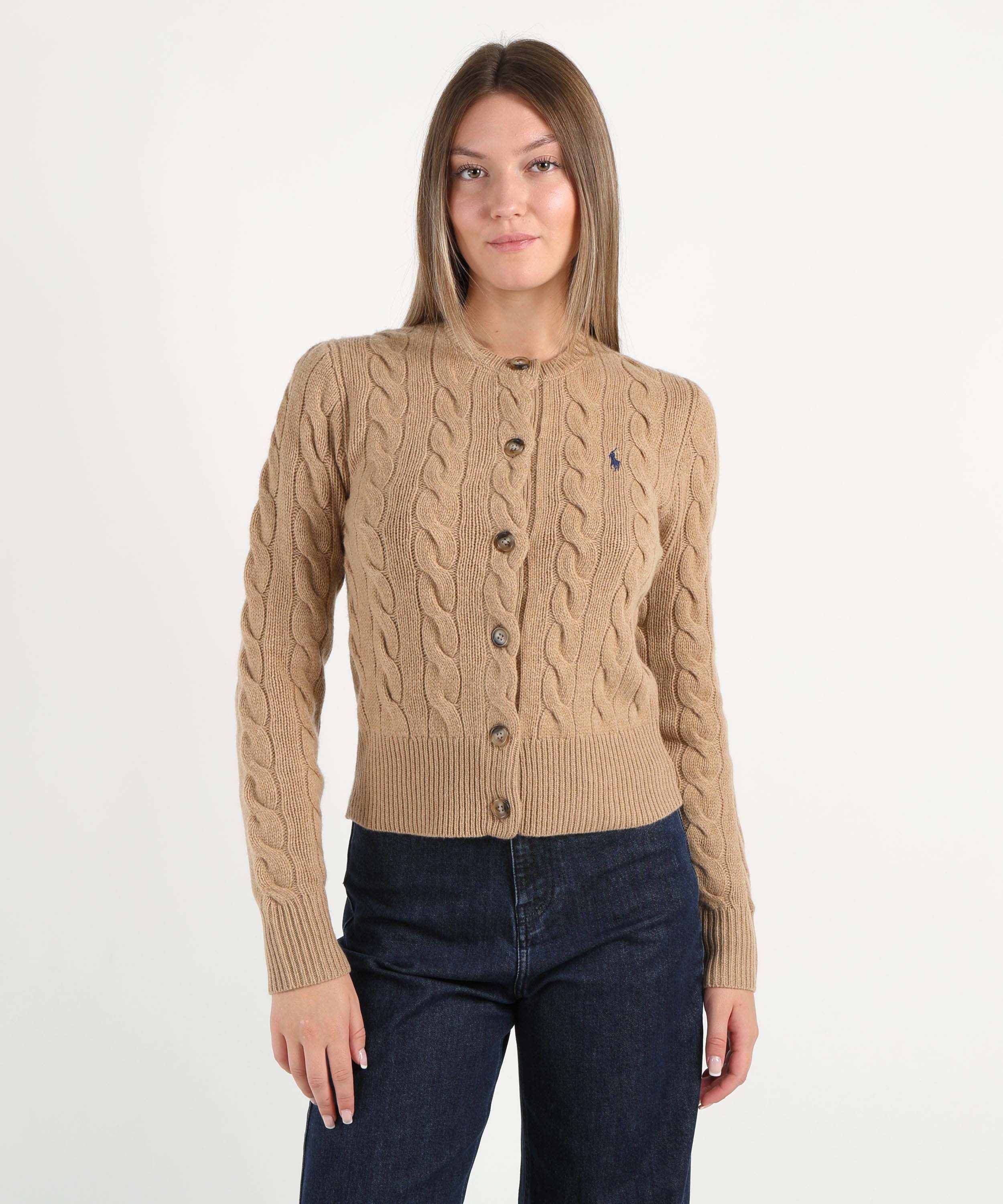 Cardigan POLO RALPH LAUREN Cardigan a treccia Cammello | POLO RALPH LAUREN