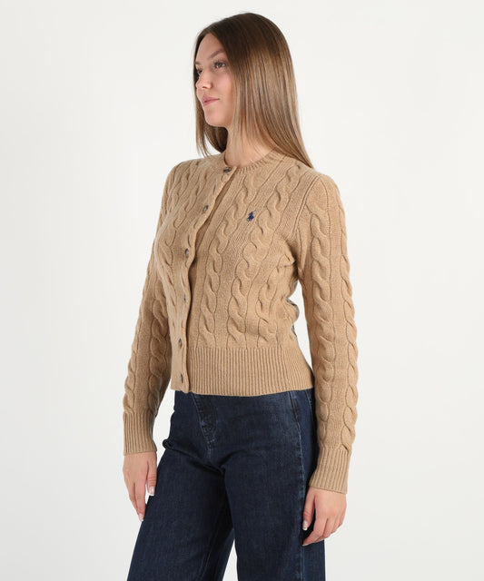 Cardigan POLO RALPH LAUREN Cardigan a treccia Cammello | POLO RALPH LAUREN