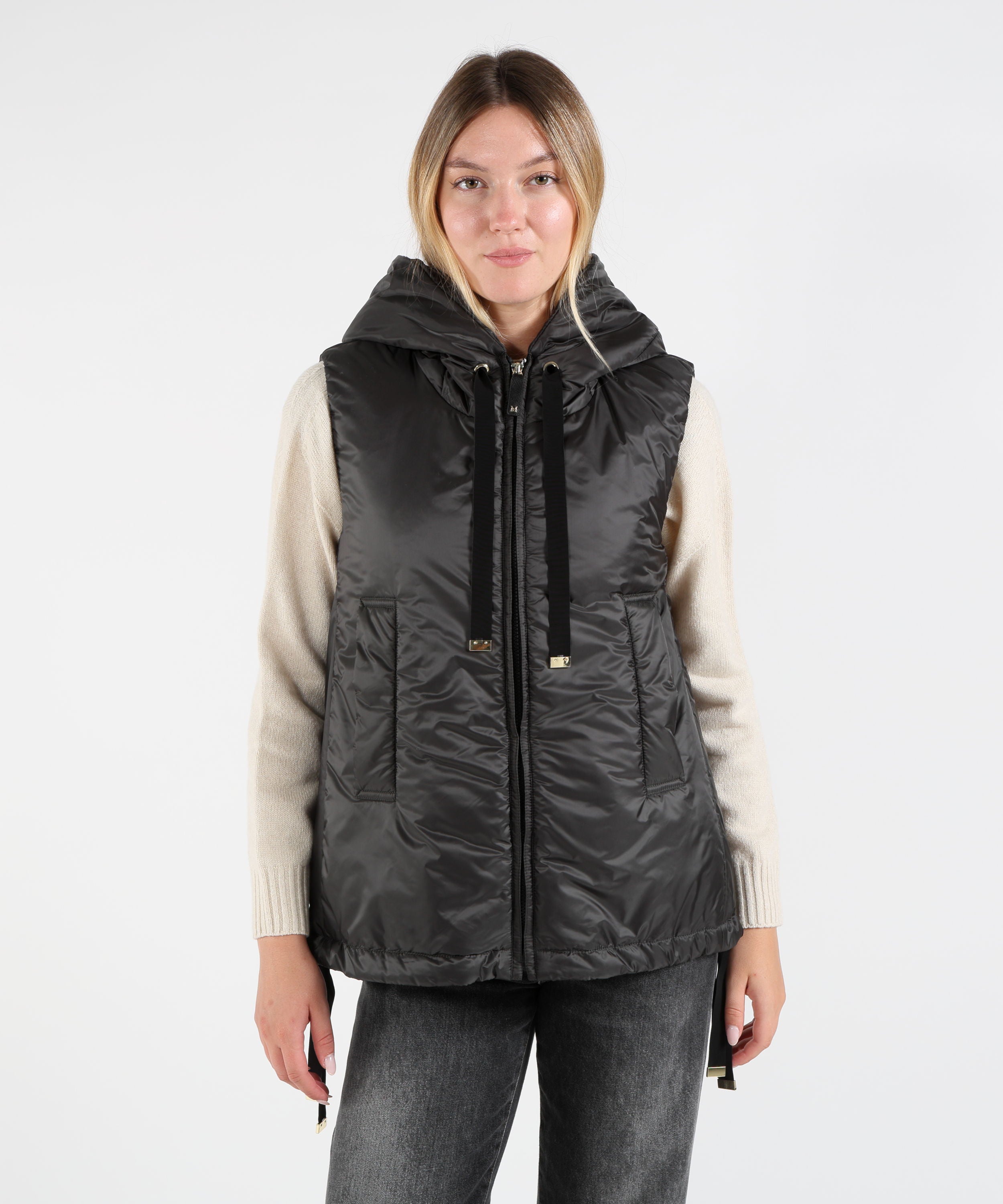 Giacche MAX MARA THE CUBE Gilet Corto con Cappuccio in Tela Antigoccia Verdone | MAX MARA THE CUBE