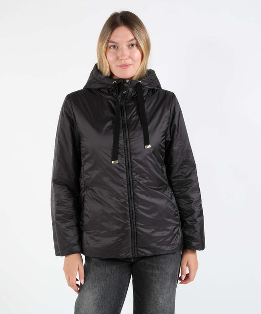 Giacche MAX MARA THE CUBE Giacca in Tela Antigoccia con Cappuccio Nero | MAX MARA THE CUBE