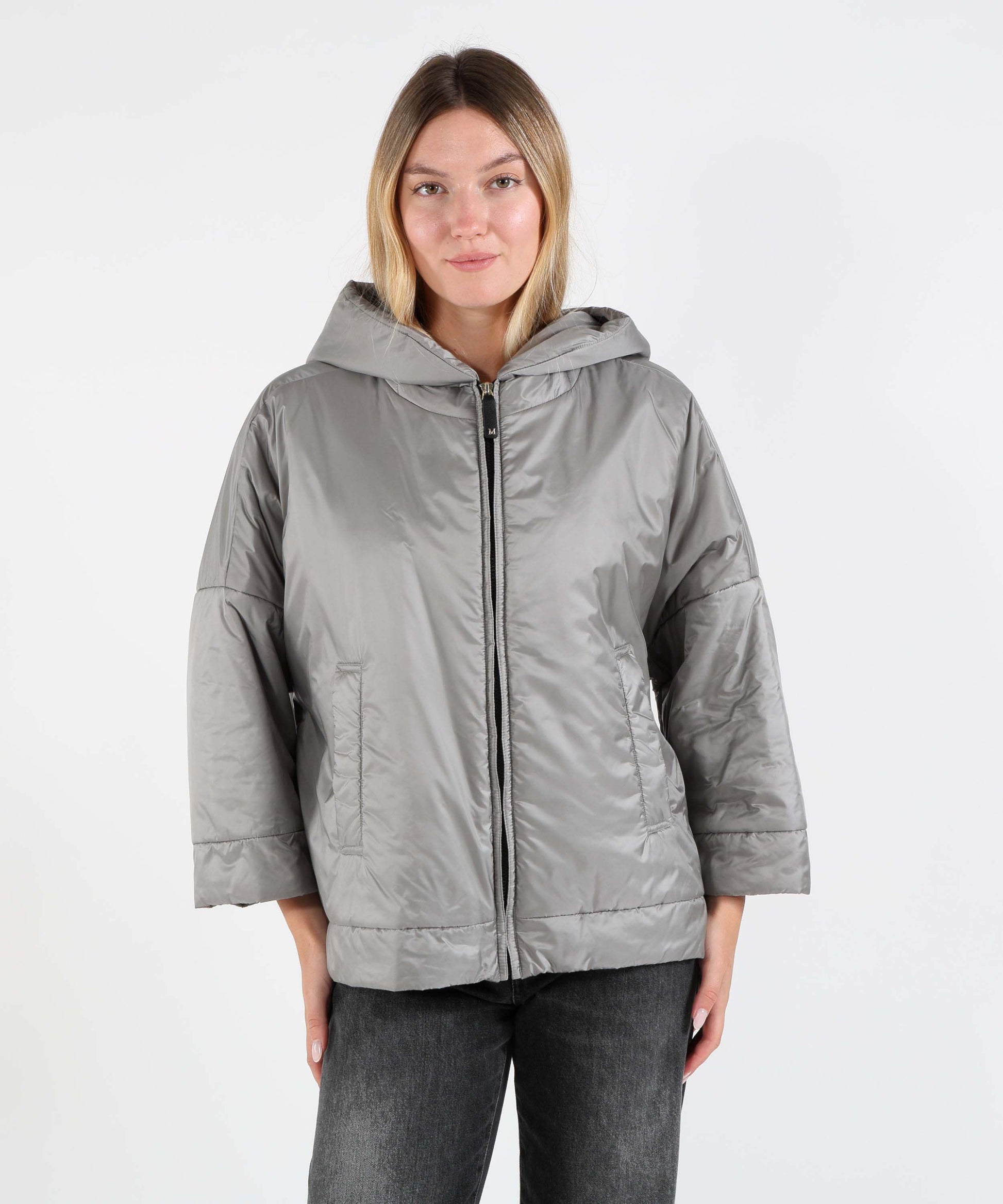 Giacche MAX MARA THE CUBE Giacca Imbottita Corta con Spacchi Laterali Grigio | MAX MARA THE CUBE