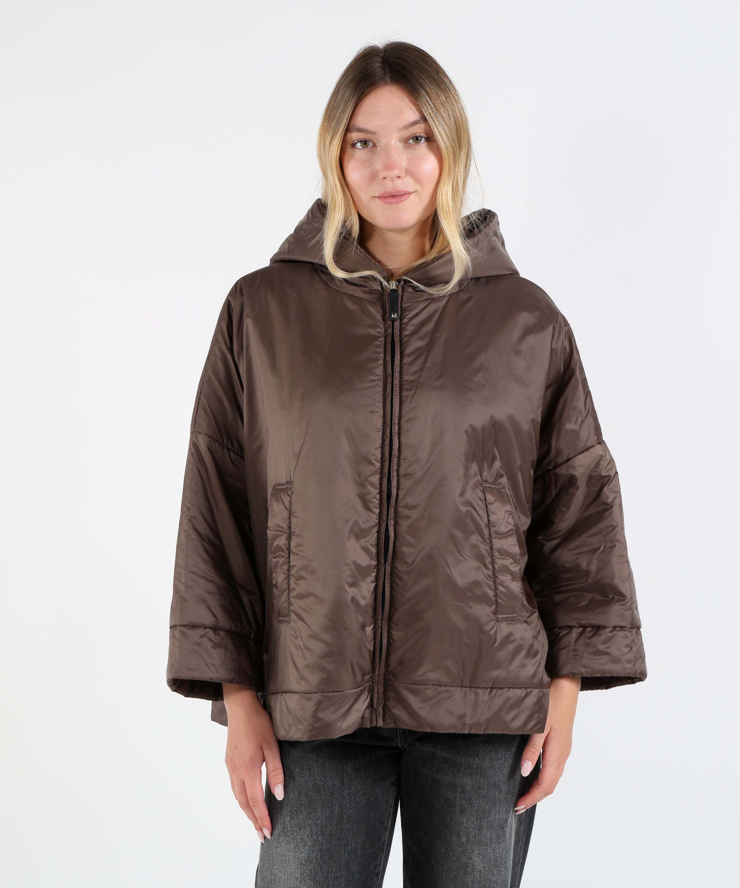 Giacche MAX MARA THE CUBE Giacca Imbottita Corta con Spacchi Laterali Fango | MAX MARA THE CUBE