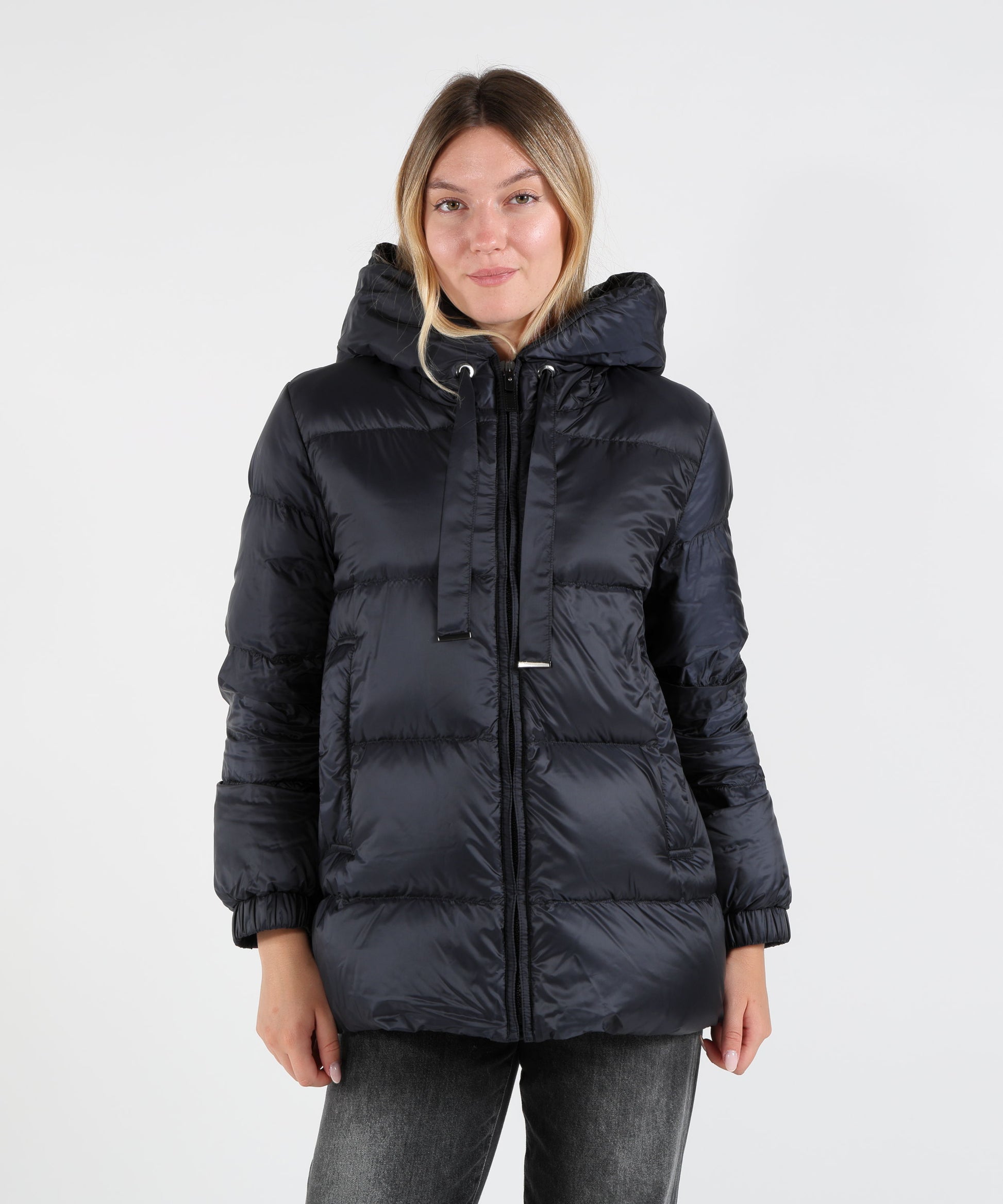 Piumini MAX MARA THE CUBE Giacca Imbottita Corta Trapuntata con Cappuccio Blu | MAX MARA THE CUBE