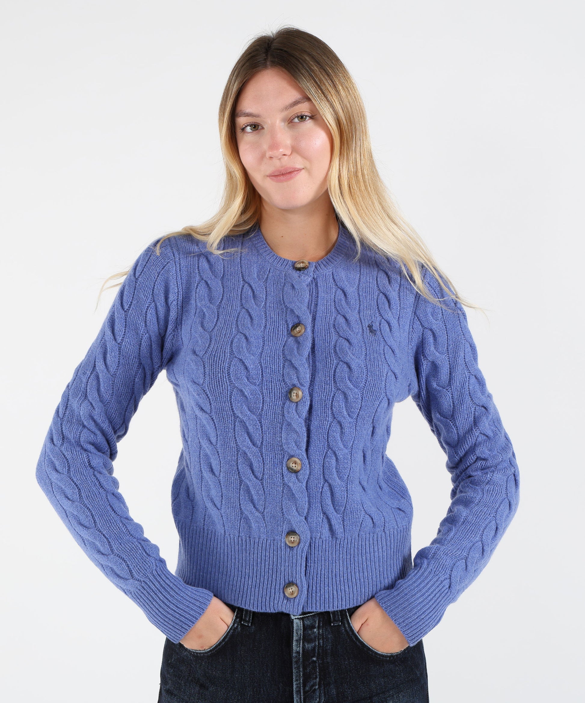 Cardigans POLO RALPH LAUREN Cable Knit Cardigan Azzurro | POLO RALPH LAUREN