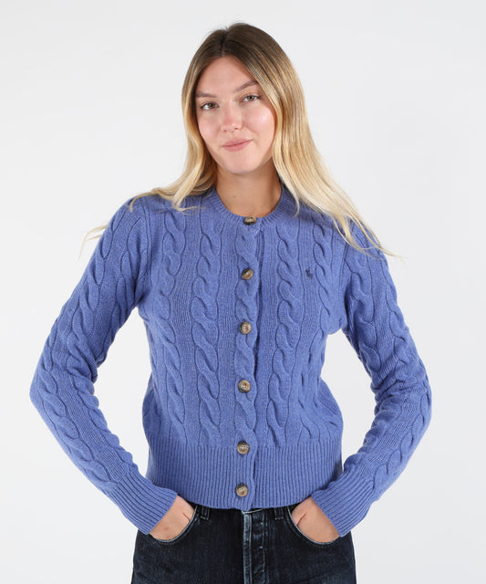 Cardigan POLO RALPH LAUREN Cardigan a treccia Azzurro | POLO RALPH LAUREN