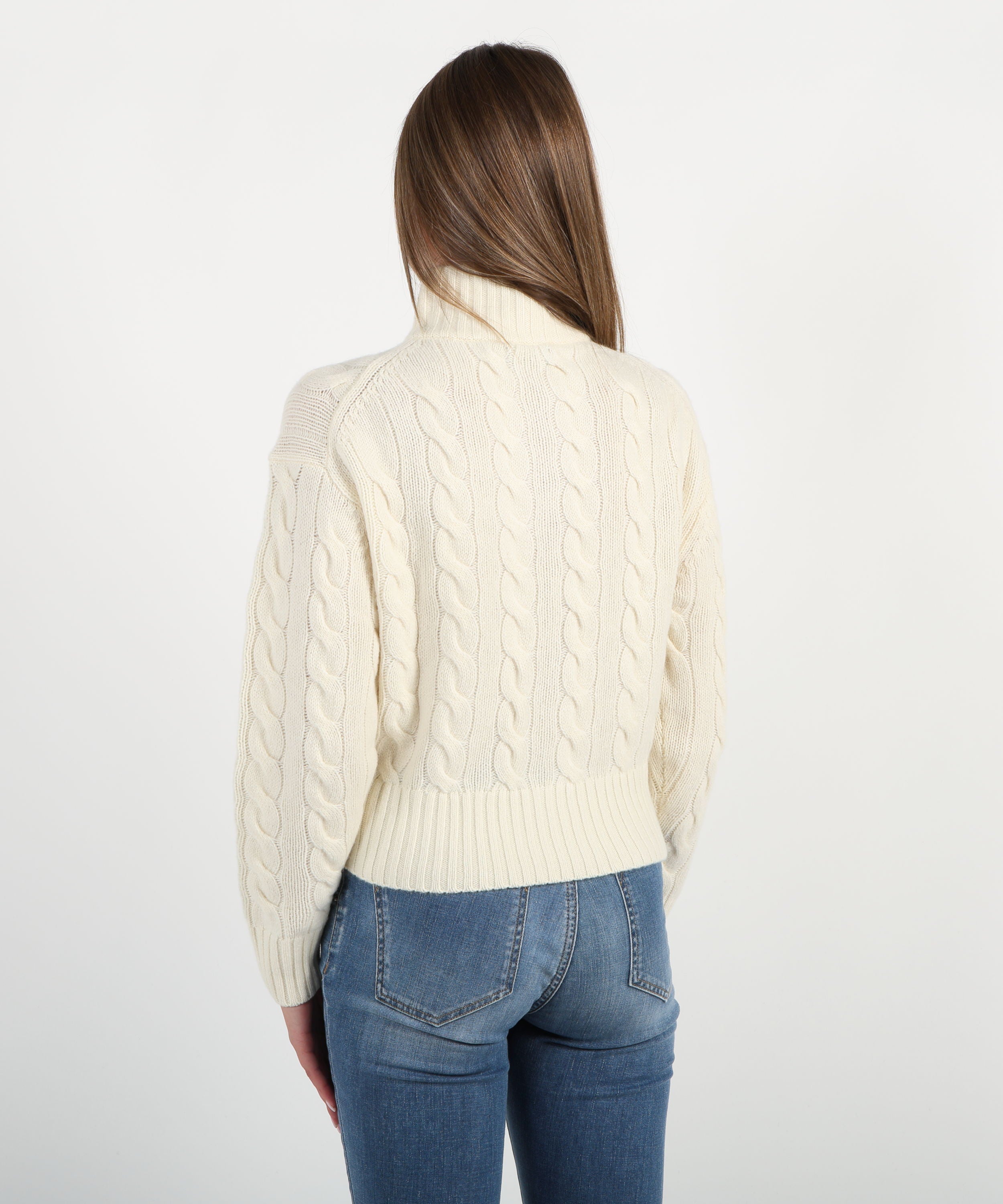 Pullover POLO RALPH LAUREN Pullover a treccia mezzo zip Crema | POLO RALPH LAUREN